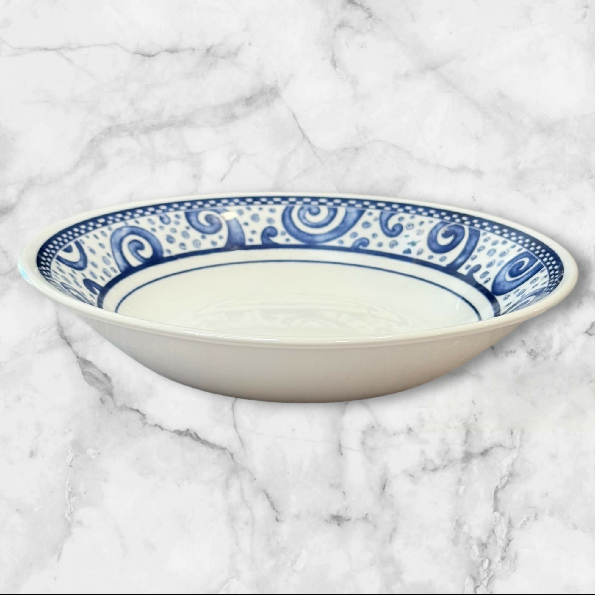 Churchill Blue Scroll Soup Bowls | Set of 2 | Excellent Condition