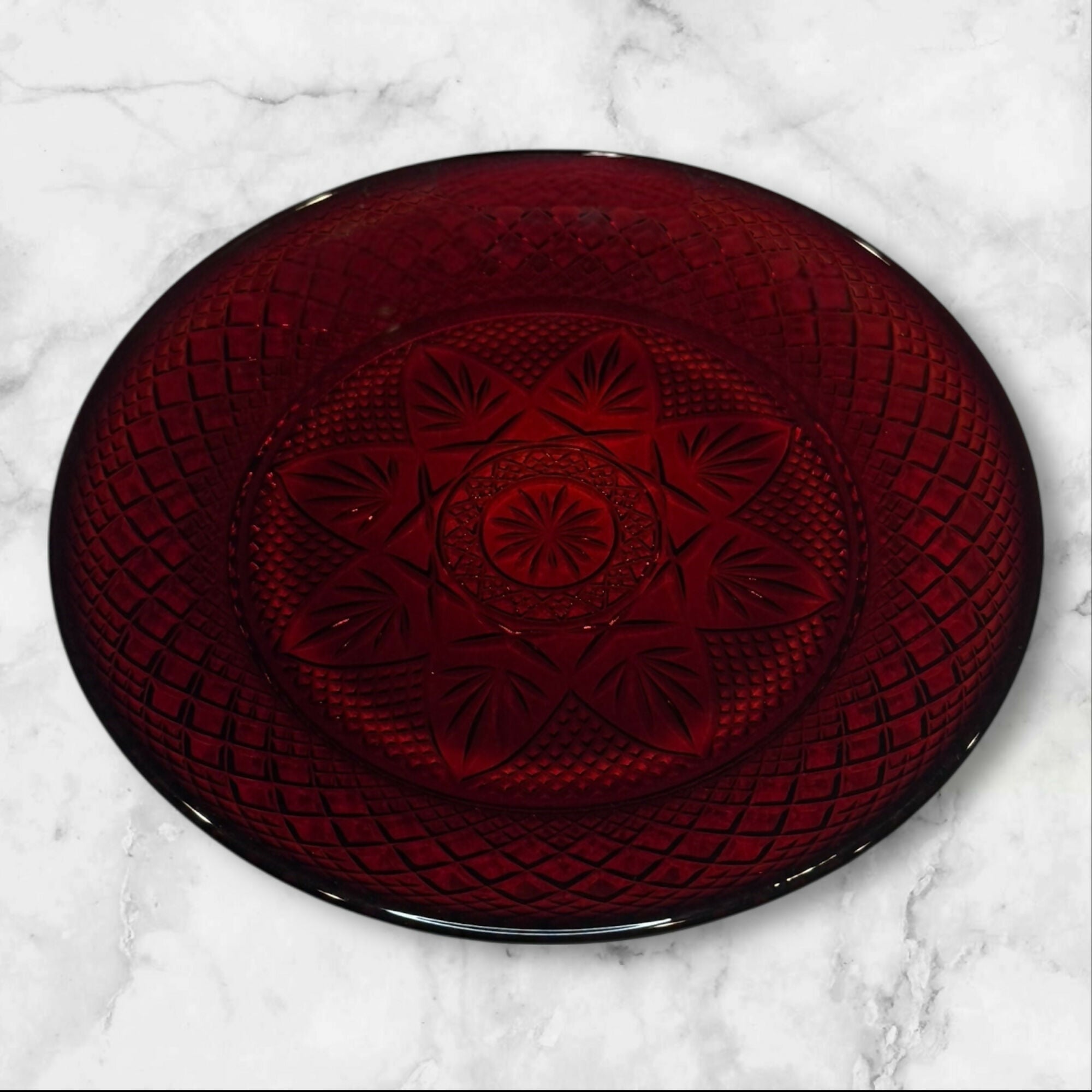 Cristal D’Arques Antique Ruby Luncheon Plates | Set of 6 | Excellent Condition