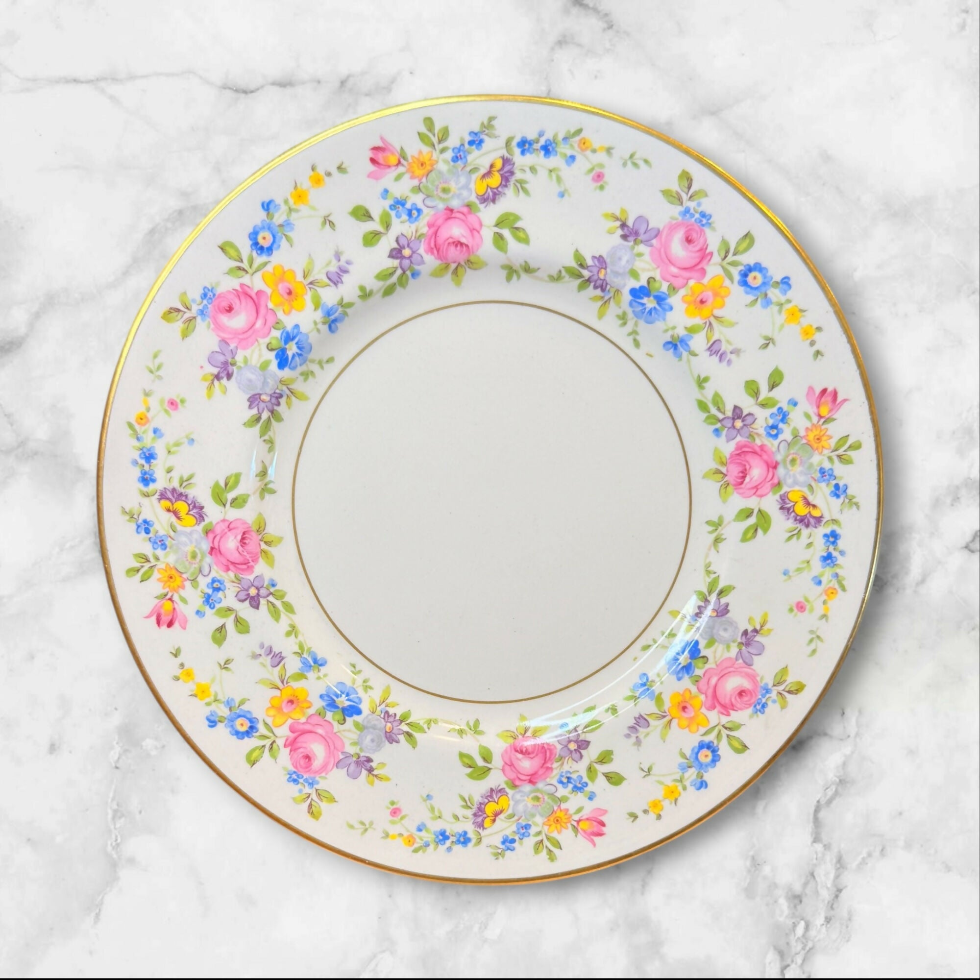 Simpsons Elizabeth Rose Floral Dinnerware Set | Set of 8 | Vintage Condition