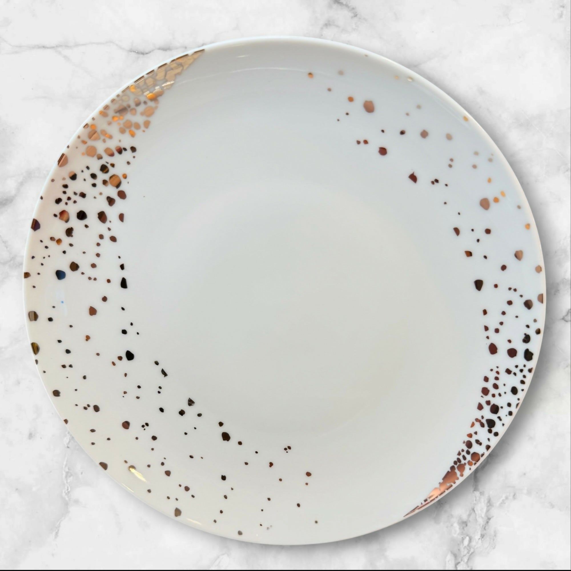 Crate & Barrel Speckled Salad Plates Set of 5 Modern Stoneware Excellent