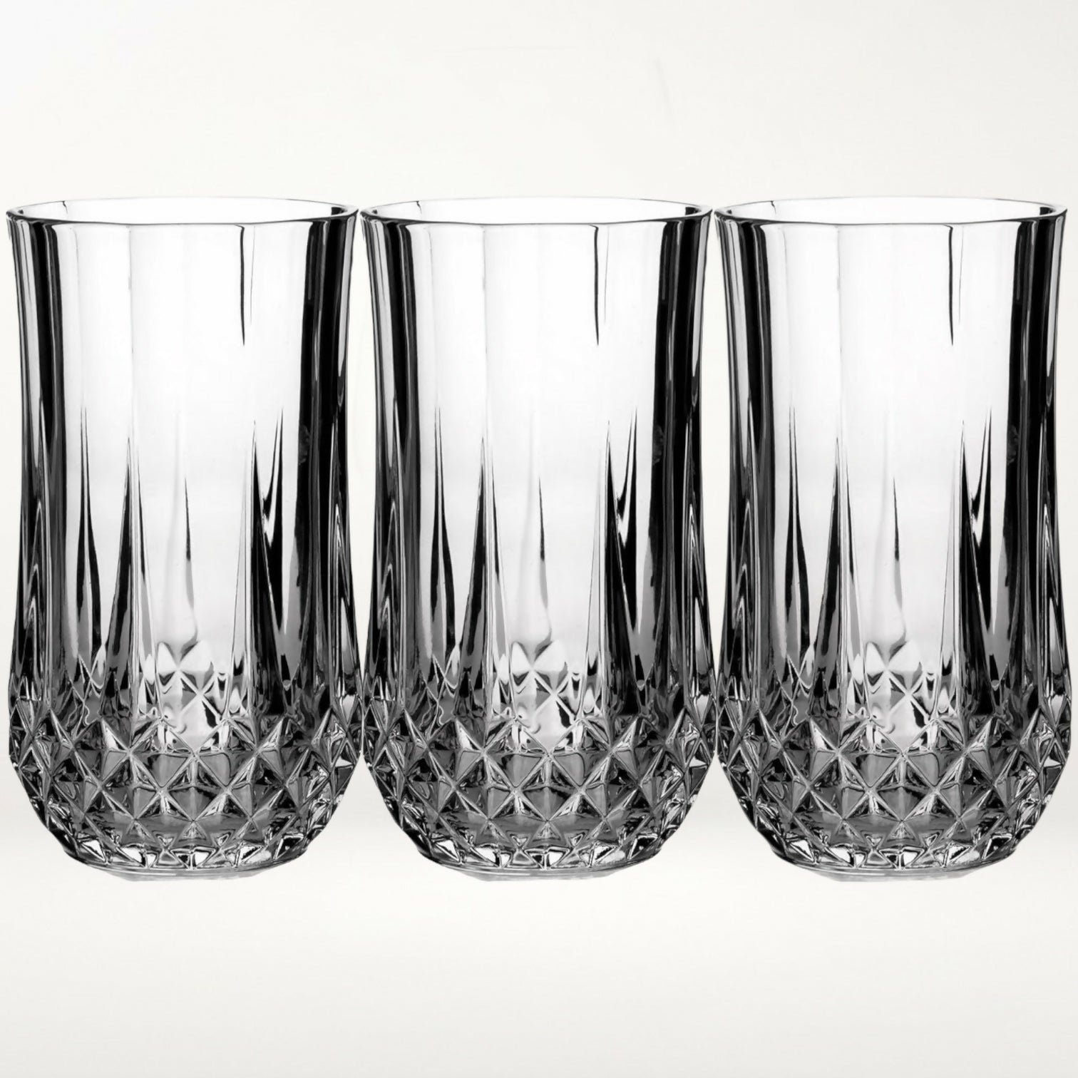 Cristal D’Arques Longchamp 10 oz Flat Tumblers | Set of 3 | Excellent Condition