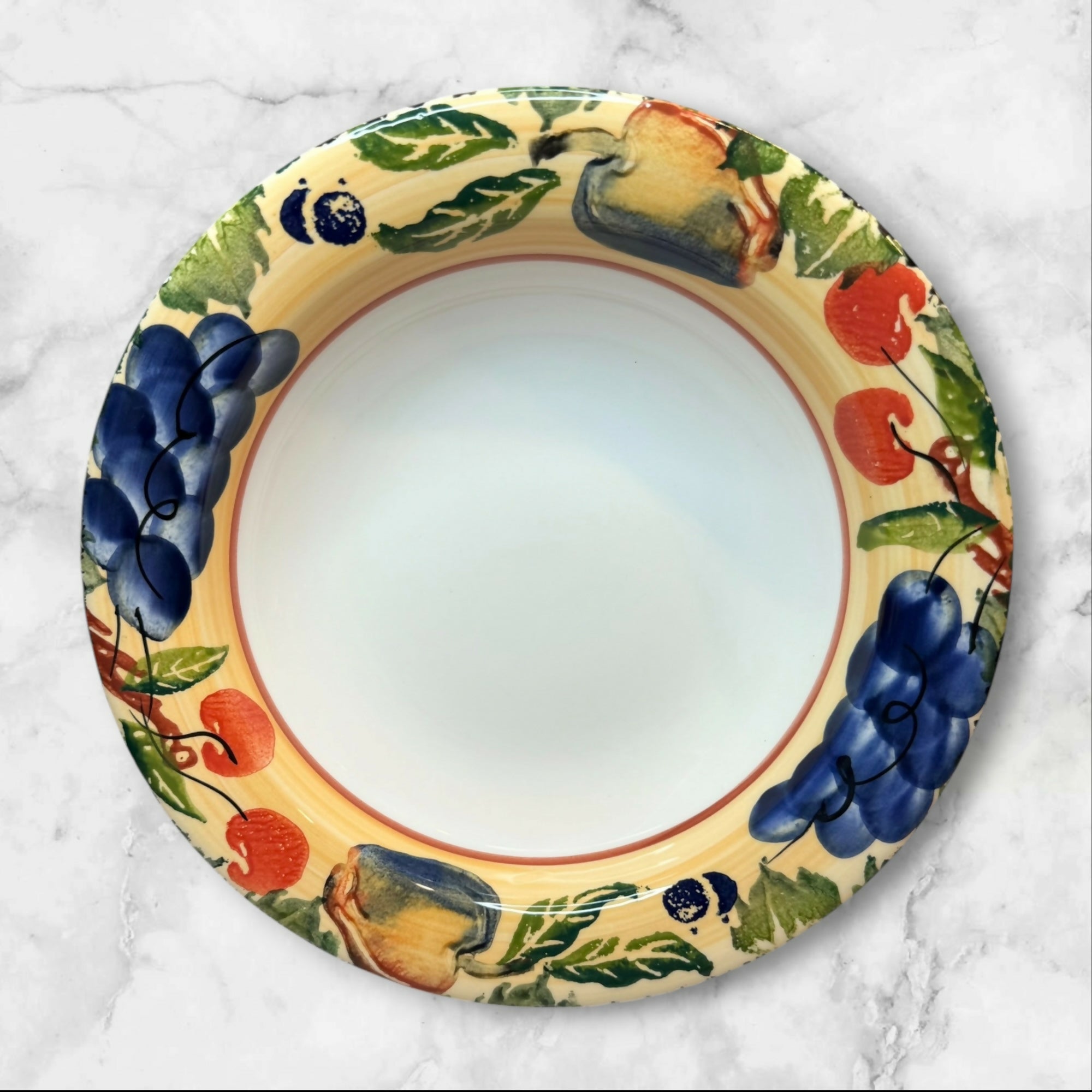Dansk Fall Harvest Large Rim Soup Bowls Set of 6 Italy Excellent Condition