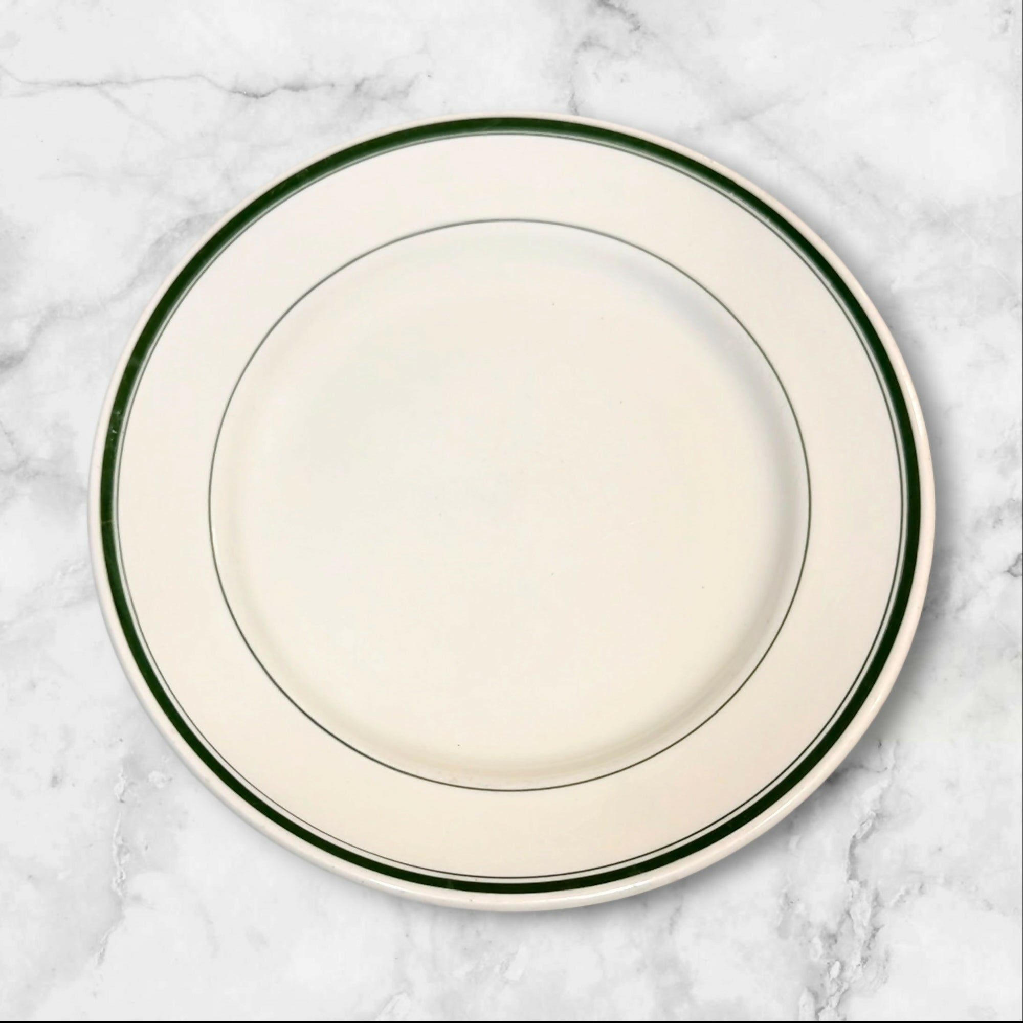 Hercules Vitrified Green Stripe Dinner Plates Set of 6 Vintage Good Condition