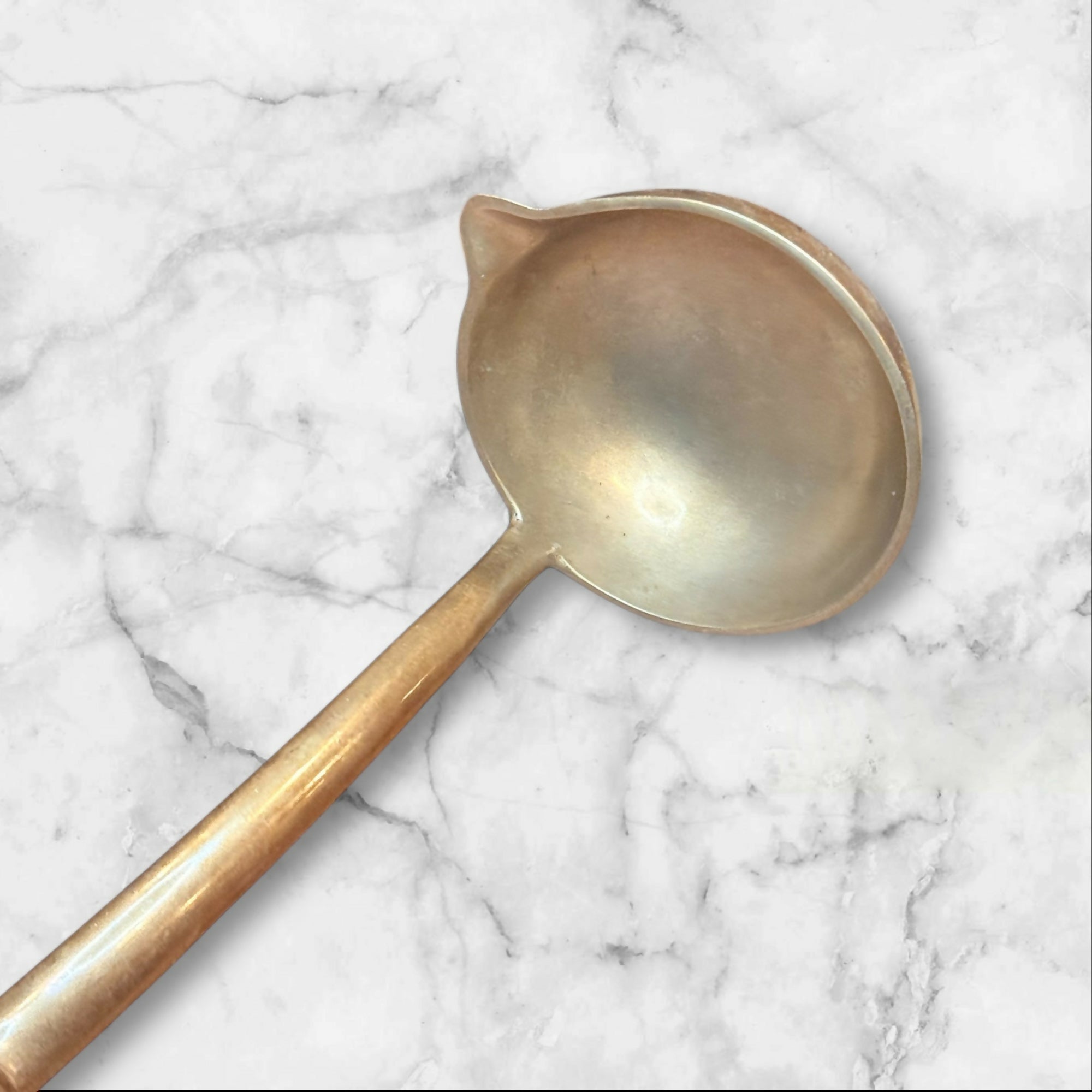 Vintage 1960s Thai Buddha Brass & Ebony Wood Ladle | Good Condition