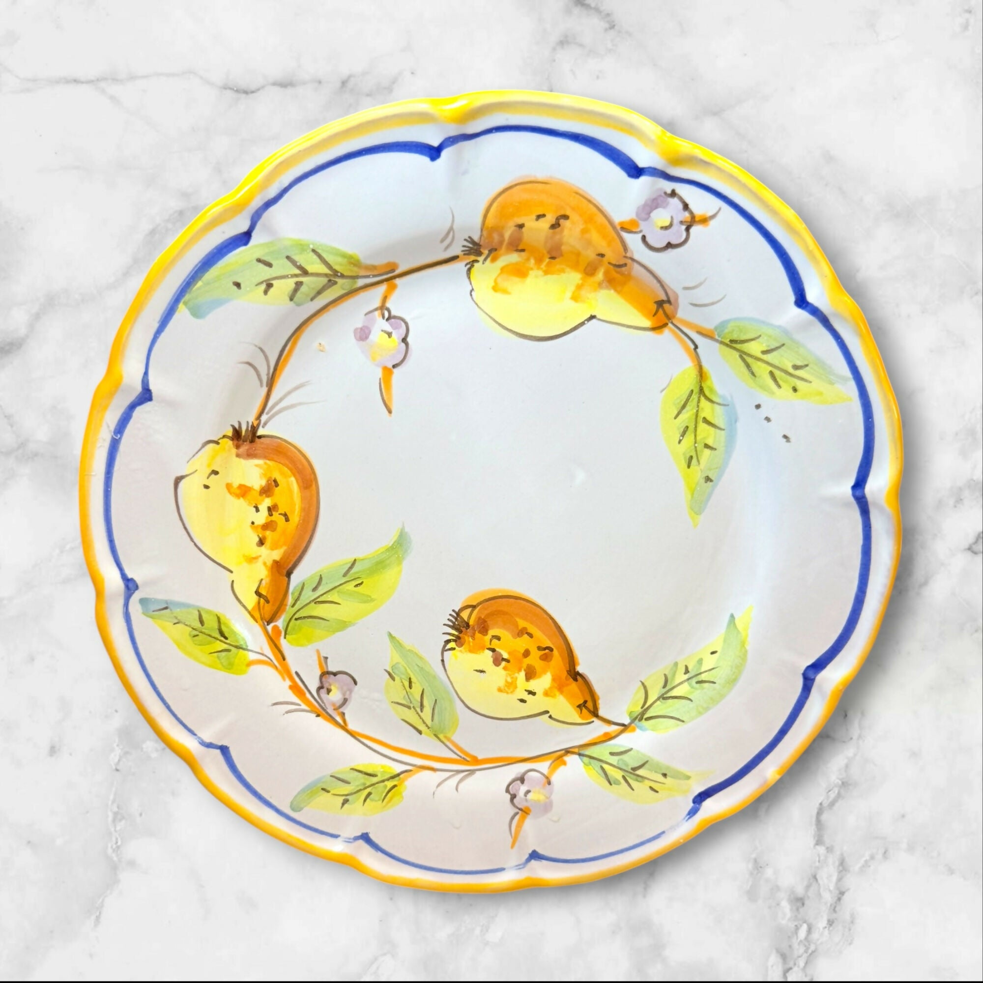 Gumps Handpainted Italian Fruit Dinner Plates Set of 5 | Gently Used