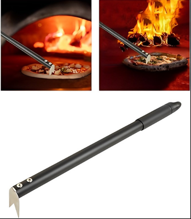 Anygleam Black Pizza Spinner Turning Fork for Flipping and Spinning Pizza Tool Accessories