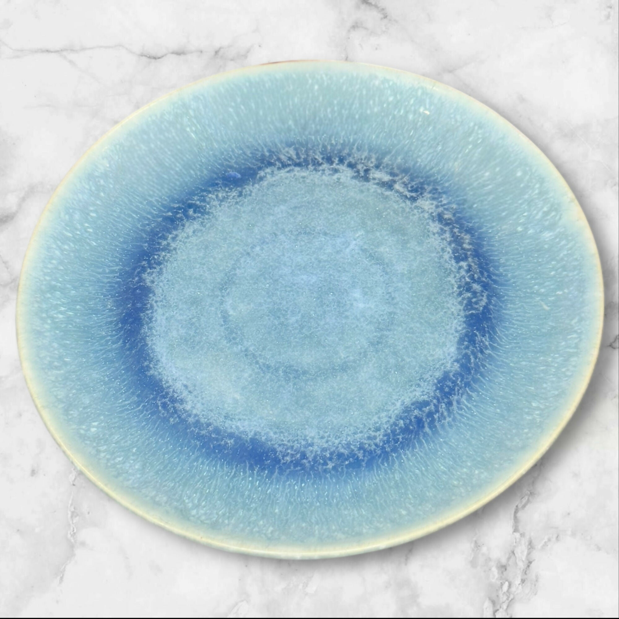 Crate & Barrel Caspian Blue Reactive Glaze Salad Plates | Set of 4 | Good Condition