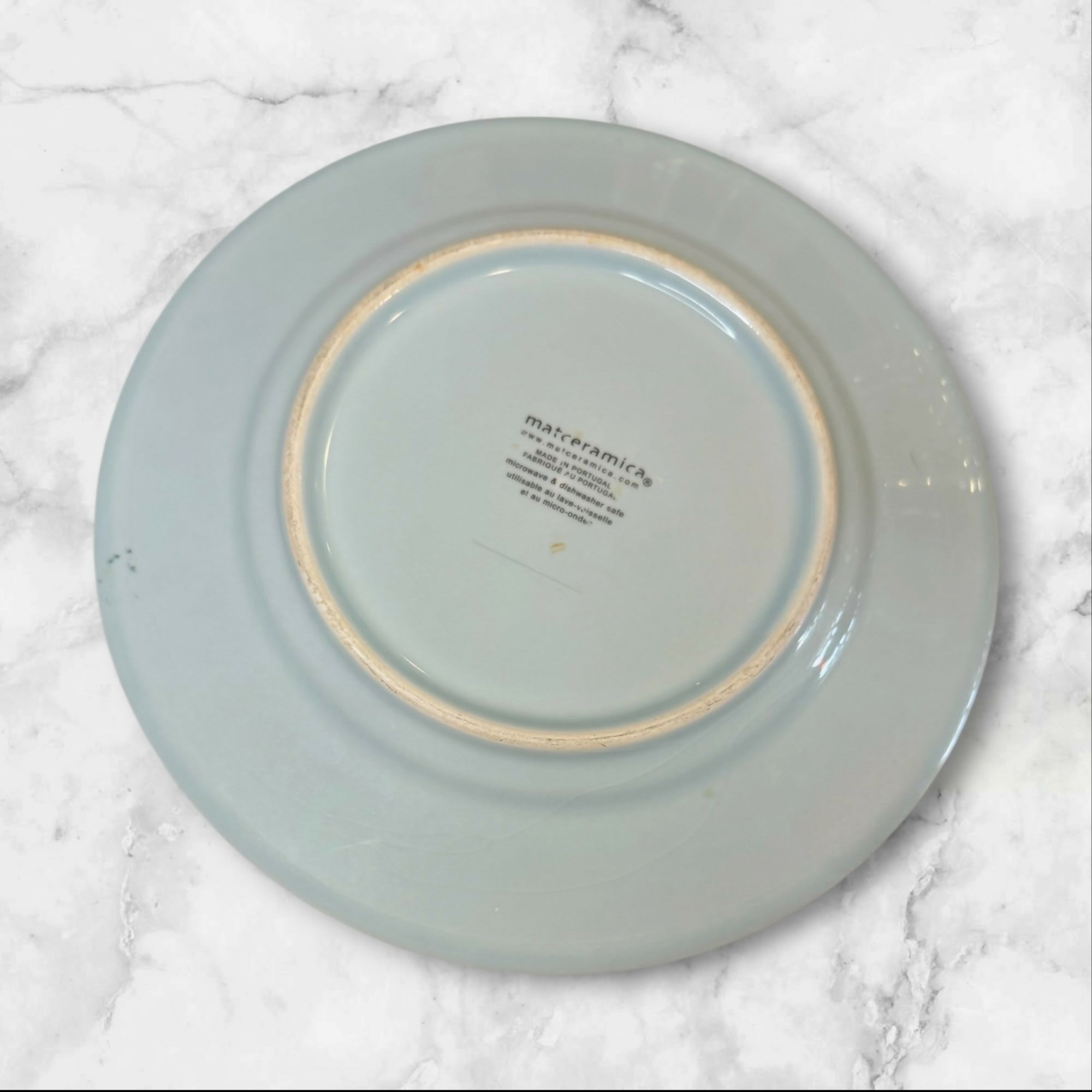 Matceramica Venice Light Blue Salad Plates | Set of 4 | Fair Condition