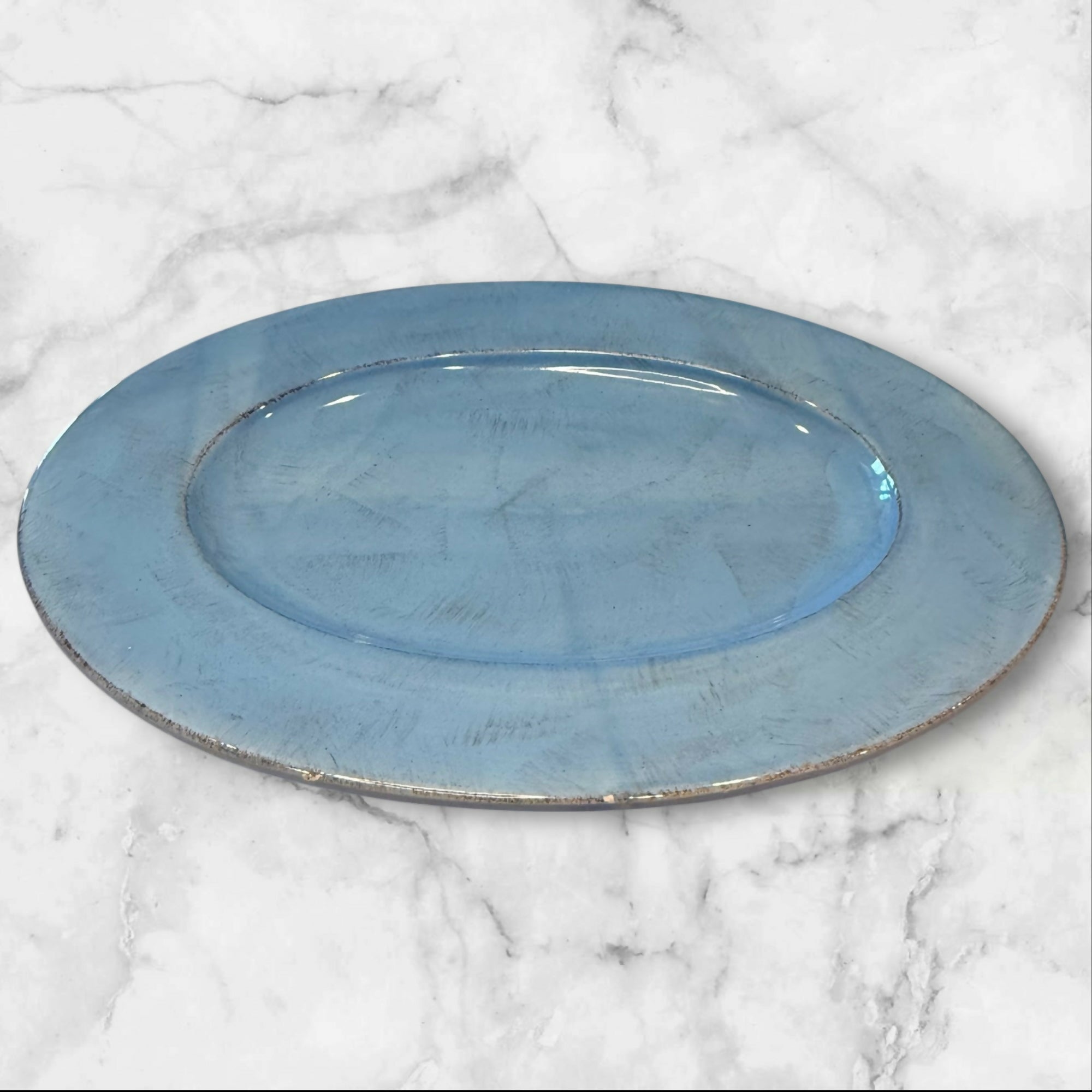 Ceramiche Toscane for Z Gallerie Blue Oval Platter | Italy | Good Condition