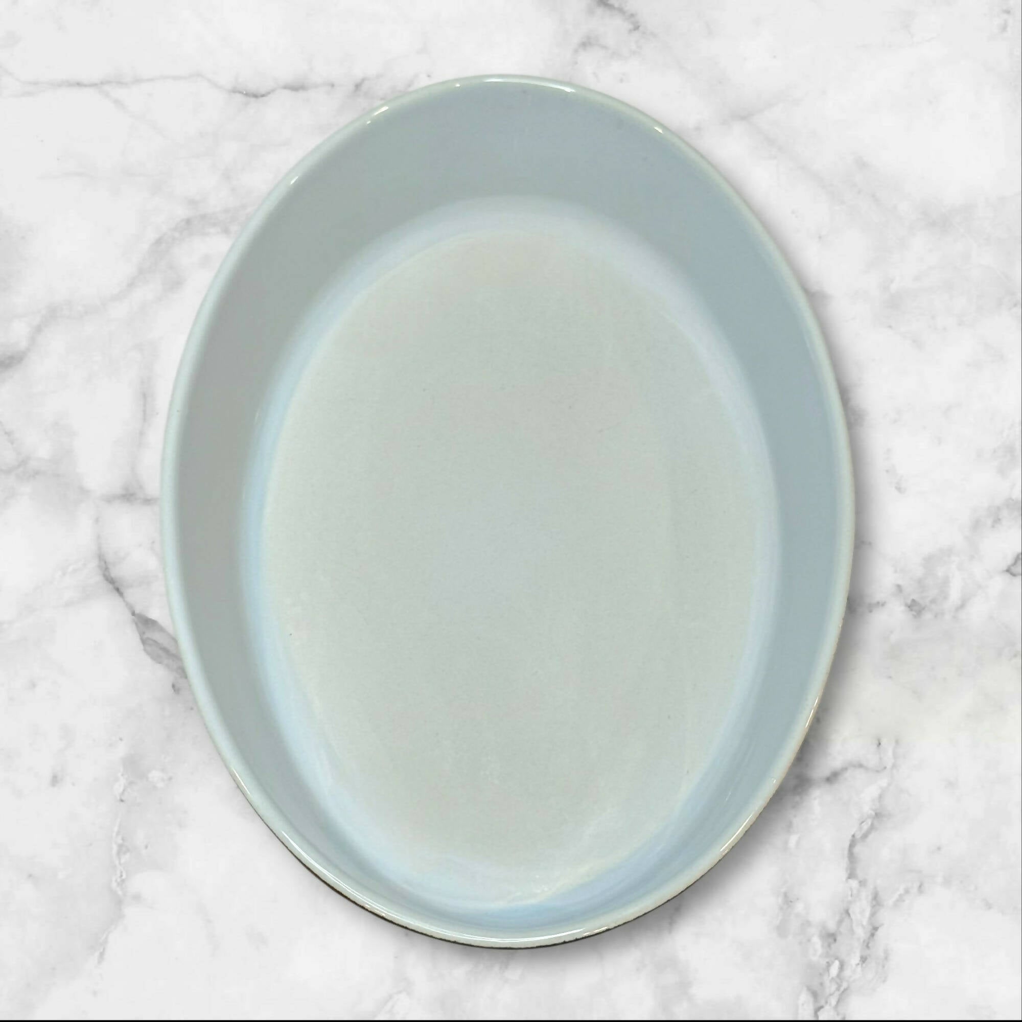 Vintage Emile Henry Olive Green Oval Baker 13” Stoneware | Great Condition