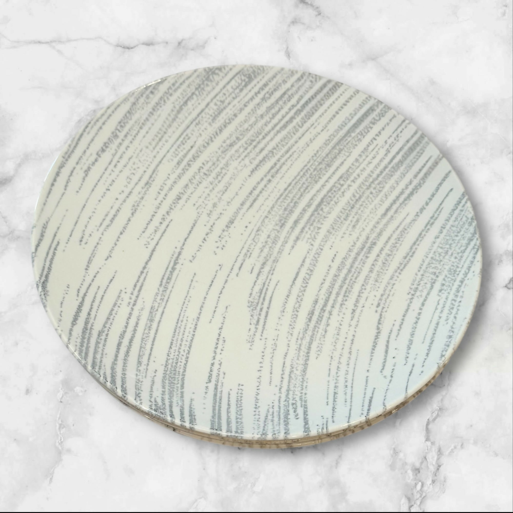 Royal USA Windblown Grey Dinner Plates | Set of 4 | Fair Condition