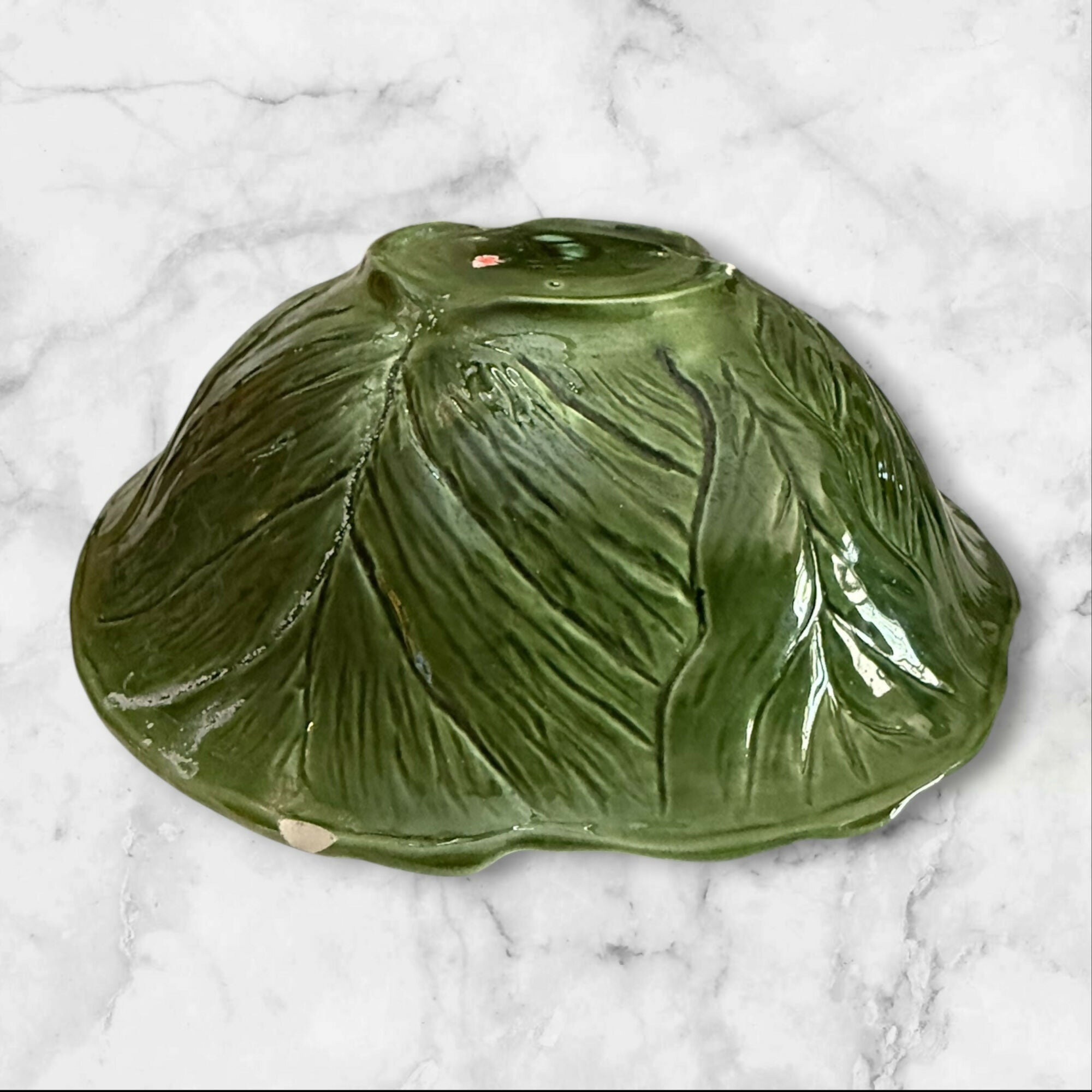 Los Angeles Pottery Cabbage Leaf Serving Bowl | Vintage Green | Great Condition