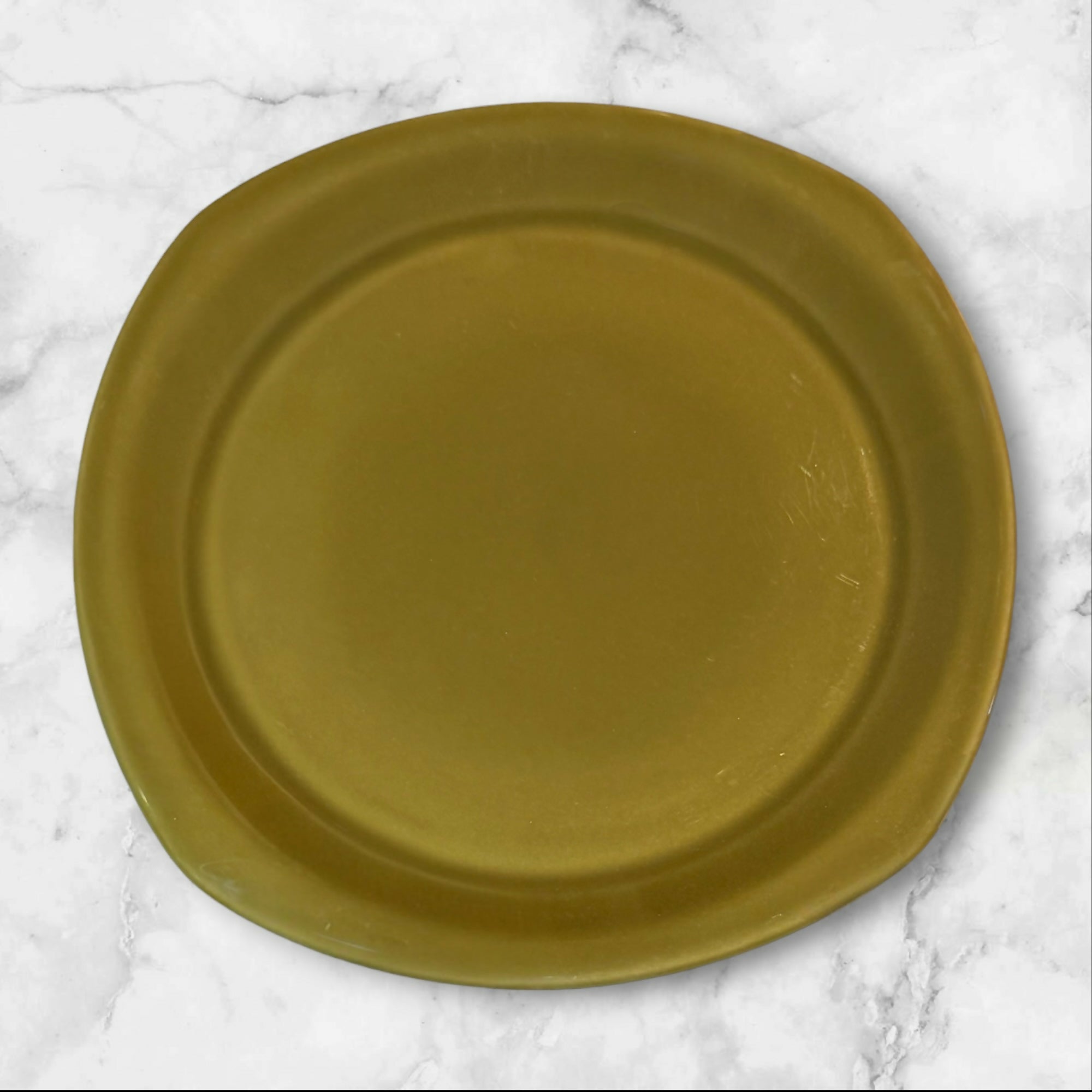 World Market Quad Olive Green Salad Plates | Set of 4 | Excellent Condition