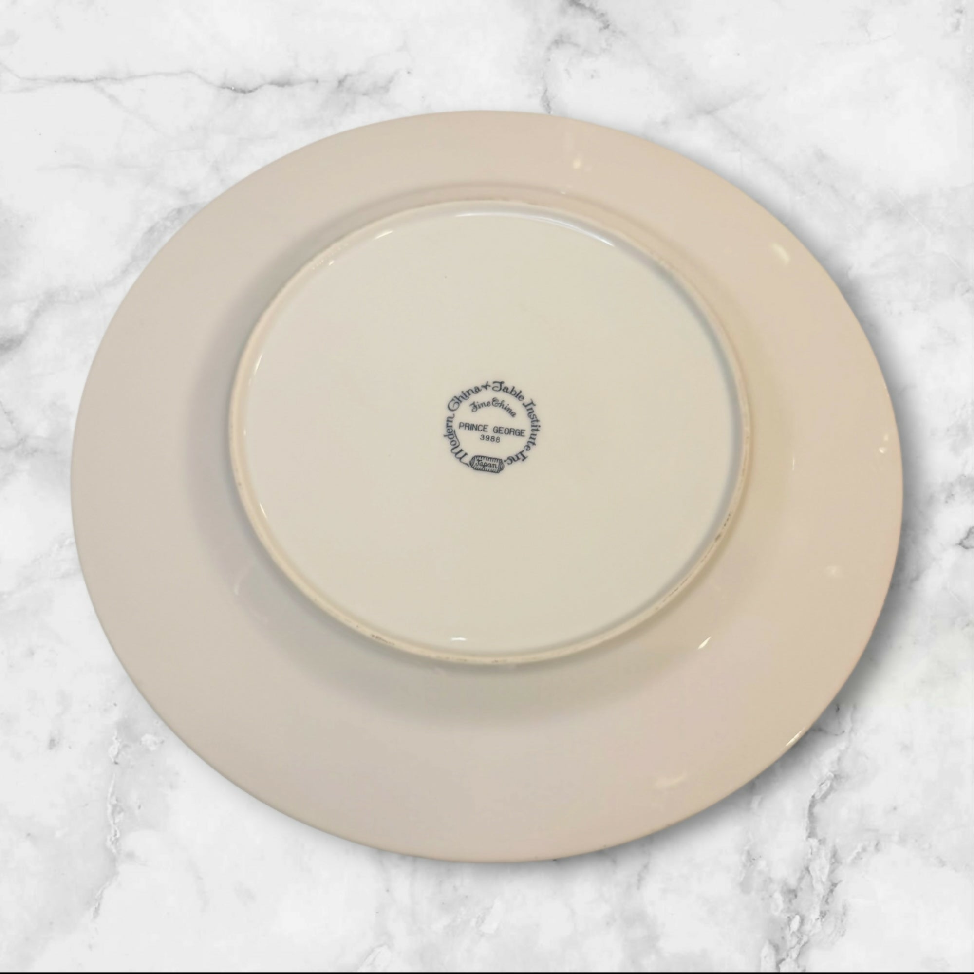 Set of 4 Modern China Prince George Dinner Plates 10.5 Inch Red Gold Trim
