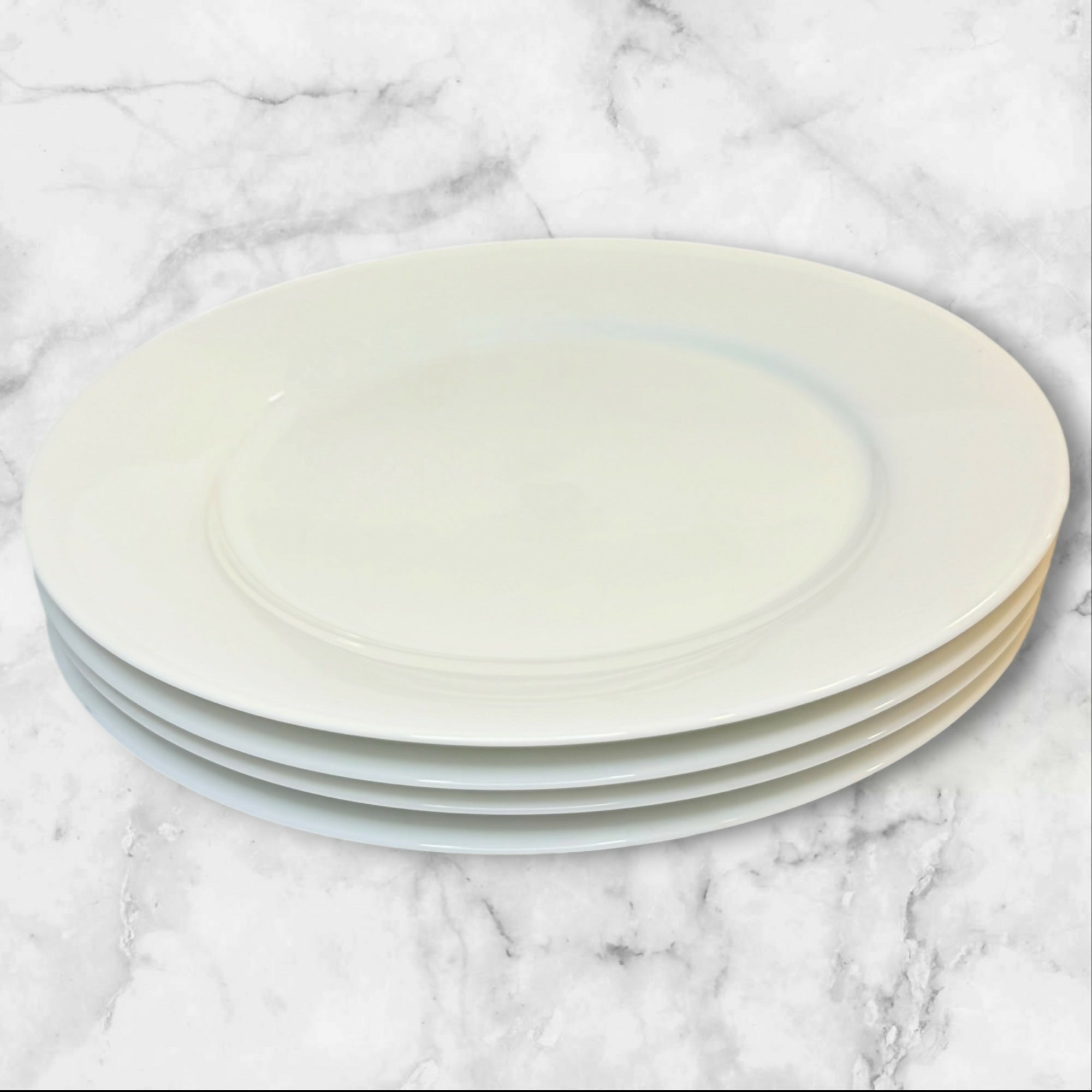 Crate & Barrel Sri Lanka White Dinner Plates Set of 4 Great Condition