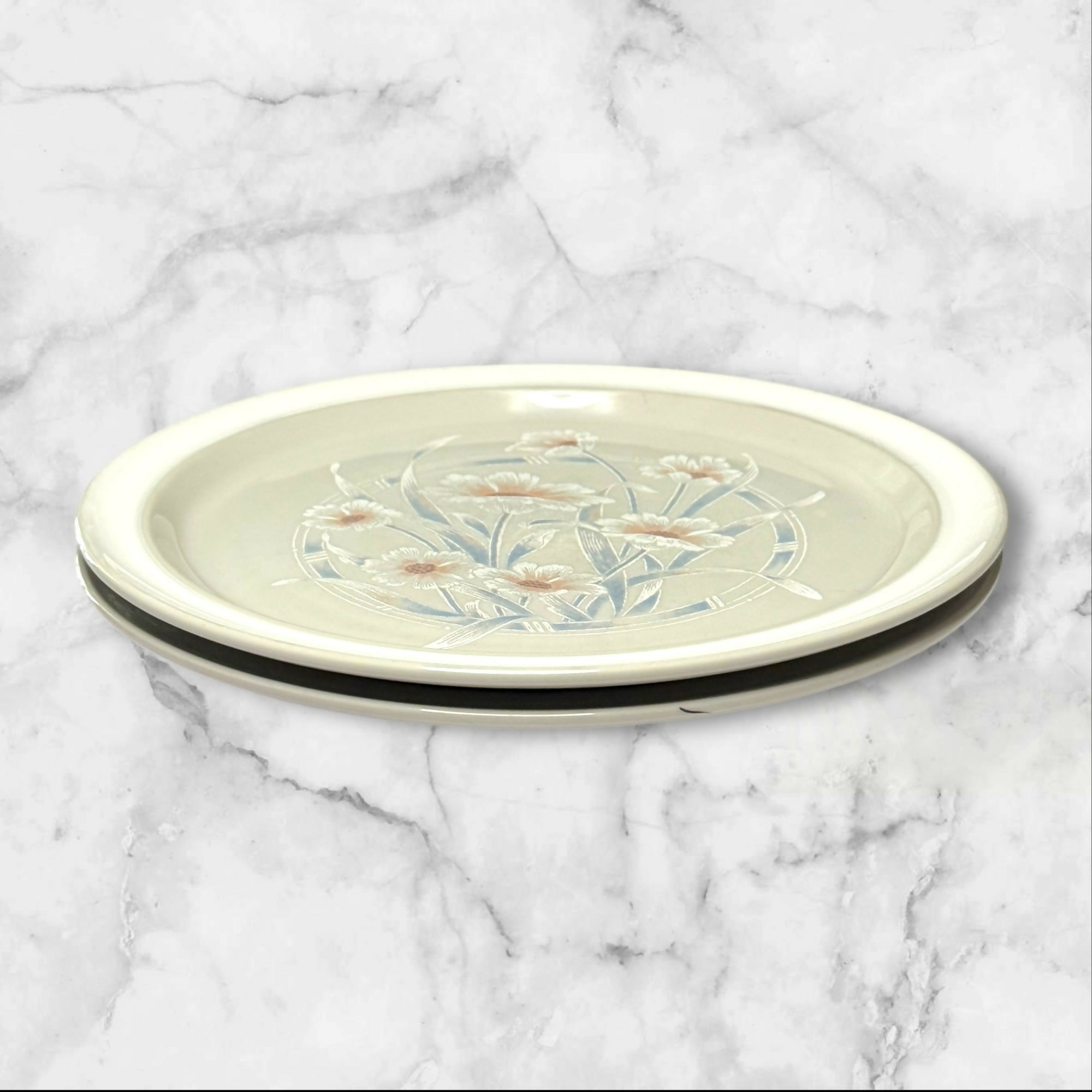 Noritake Ice Flower Stoneware Dinner Plates | Set of 2 | Great Condition
