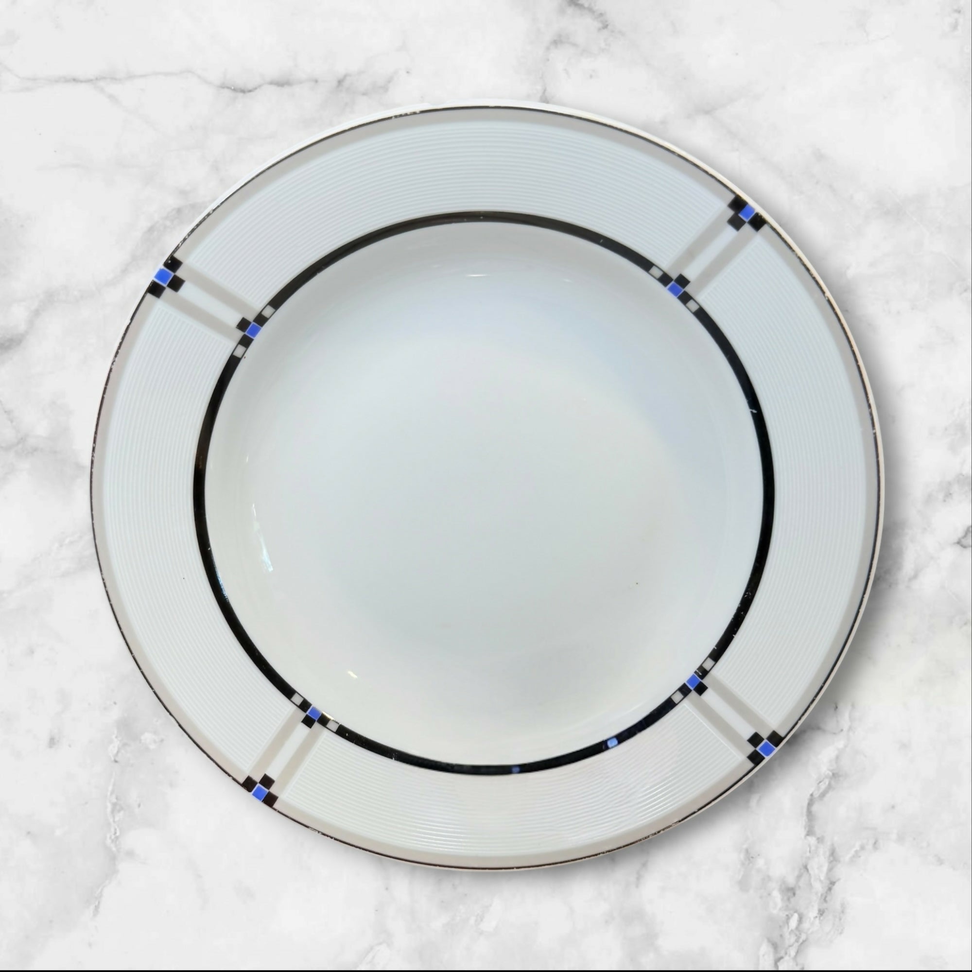 Studio Nova Tangent Black Blue Rim Soup Bowls | Set of 4 | Great Condition