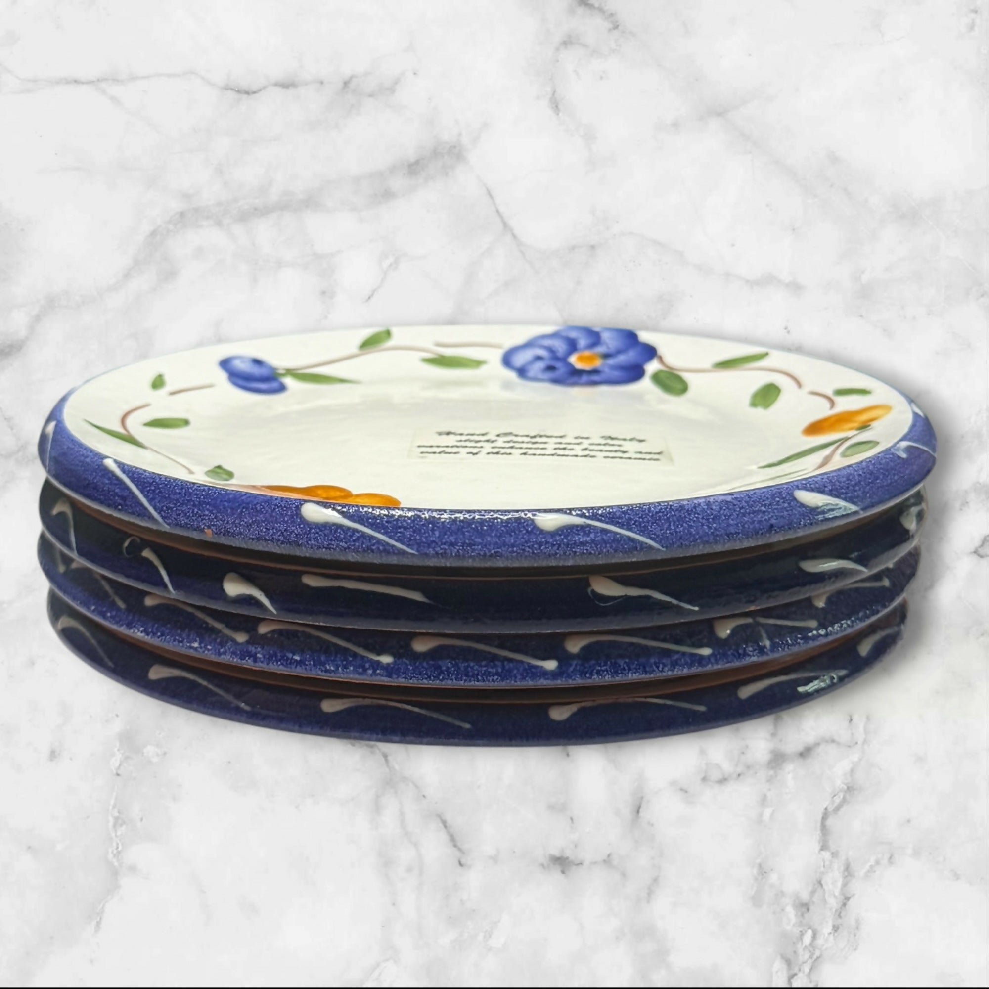 Furio La Spezia Salad Plates Set of 4 | Handpainted Italy | Gently Used