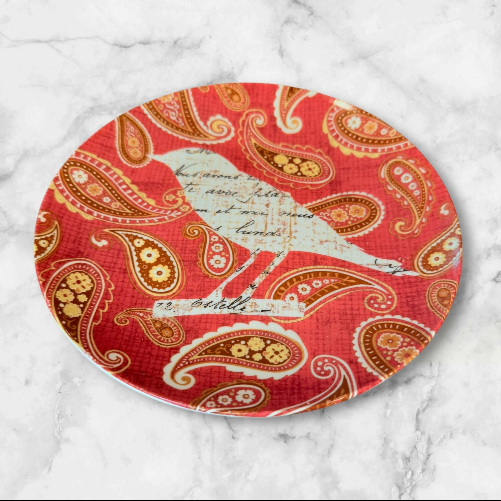 Pier 1 Paisley Bird Salad Plates | Set of 6 | Excellent Condition