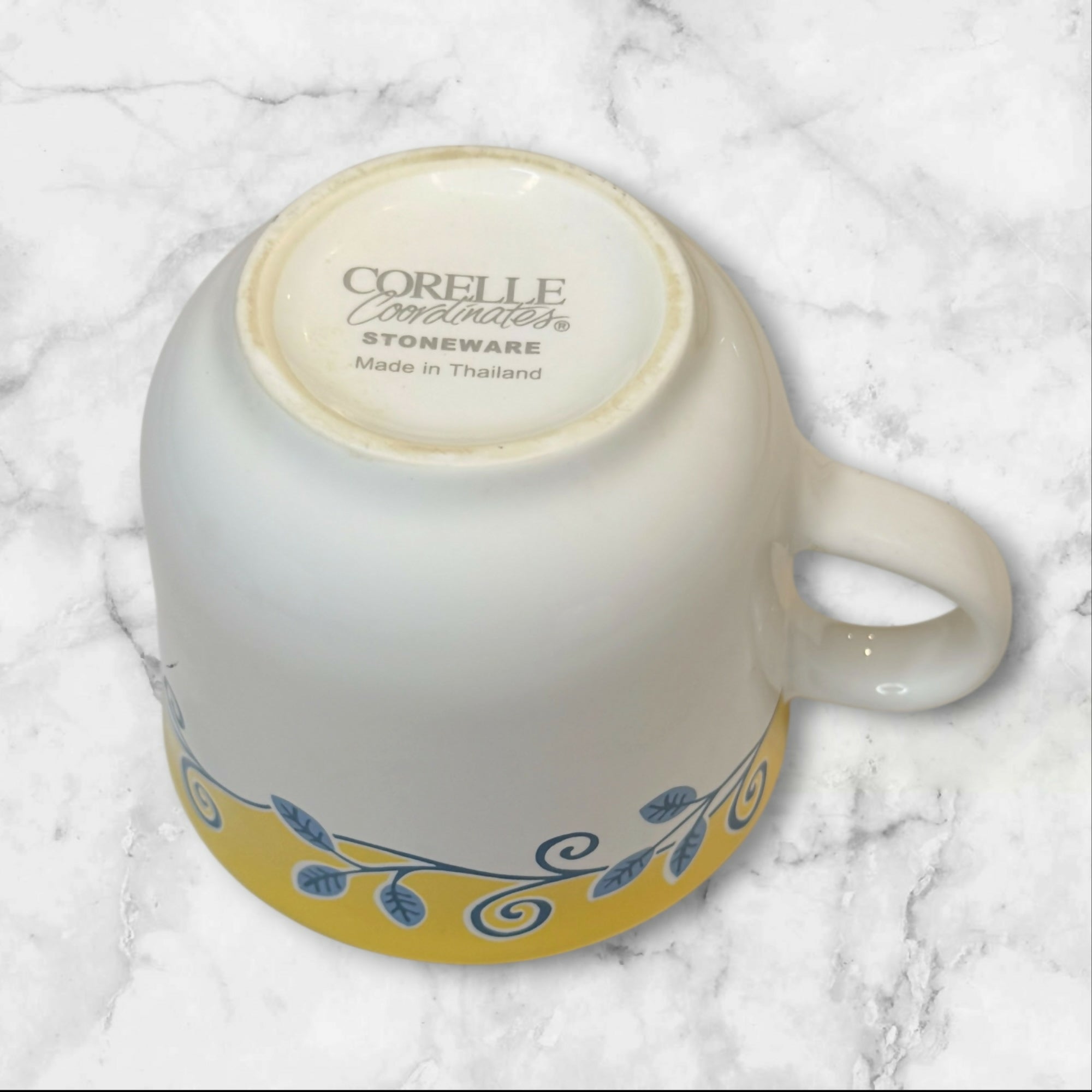 Corelle Casa Flora Coffee Cups Yellow Blue Floral | Set of 2 | Excellent Condition