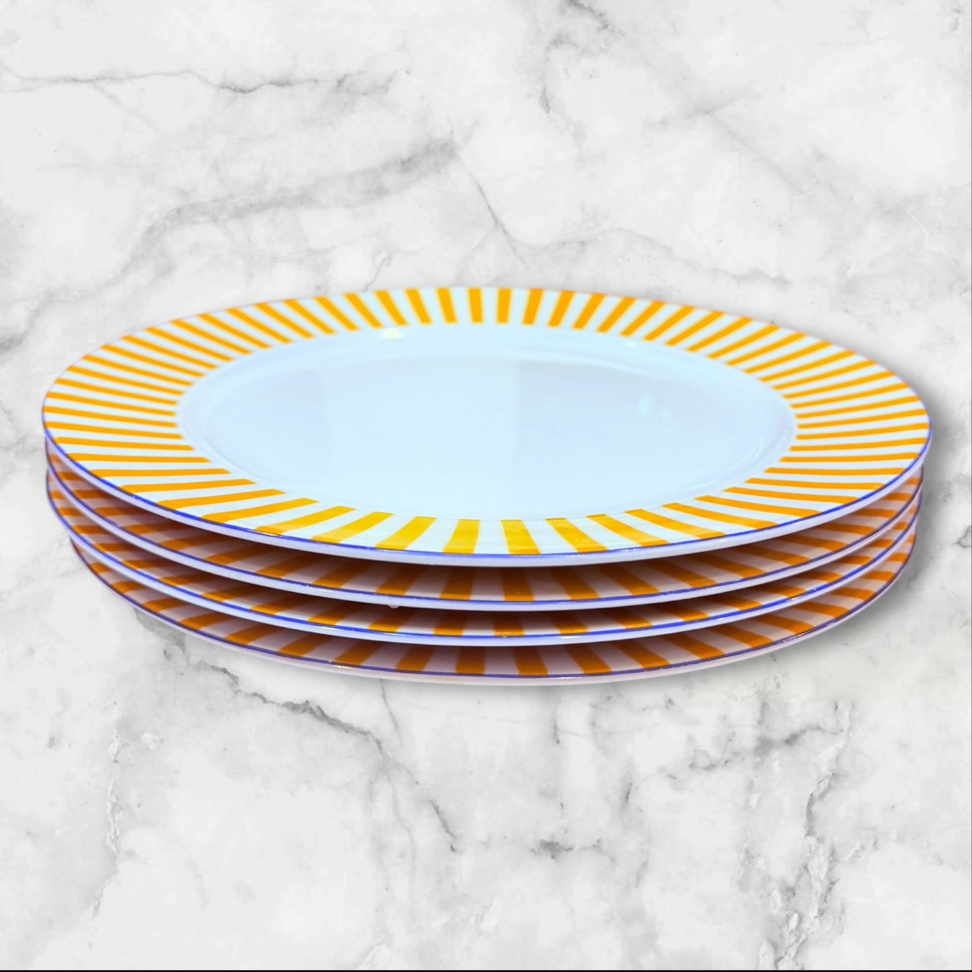 Vintage IKEA Portugal Striped Dinner Plates Set of 4 | Great