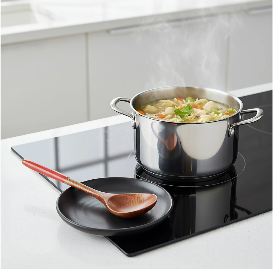 Anygleam Brown 2pcs Wooden Ladle Mix Style Food Kitchen Tableware