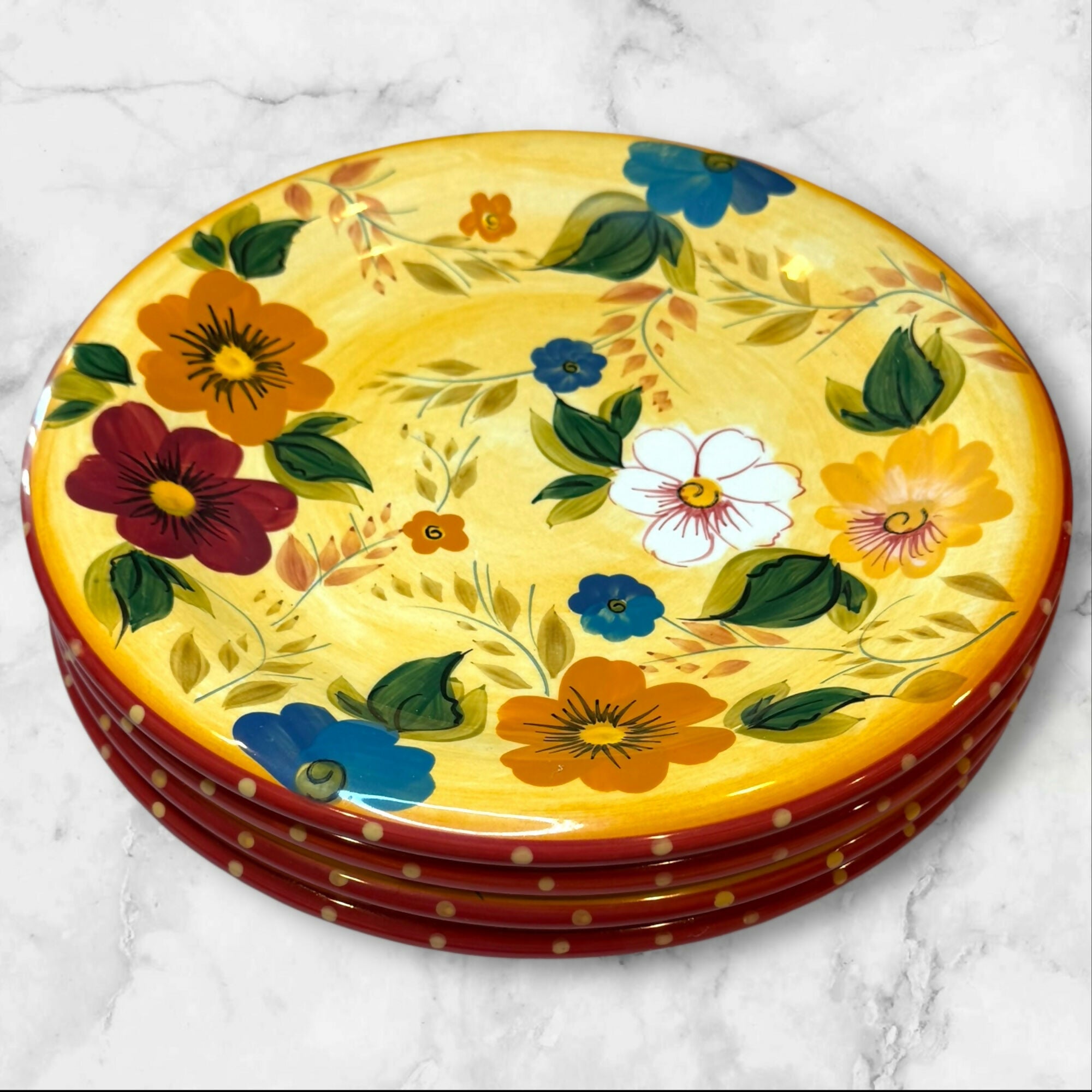 Oneida Sunset Bouquet Dinner Plates | Set of 4 | Floral Pattern | Excellent