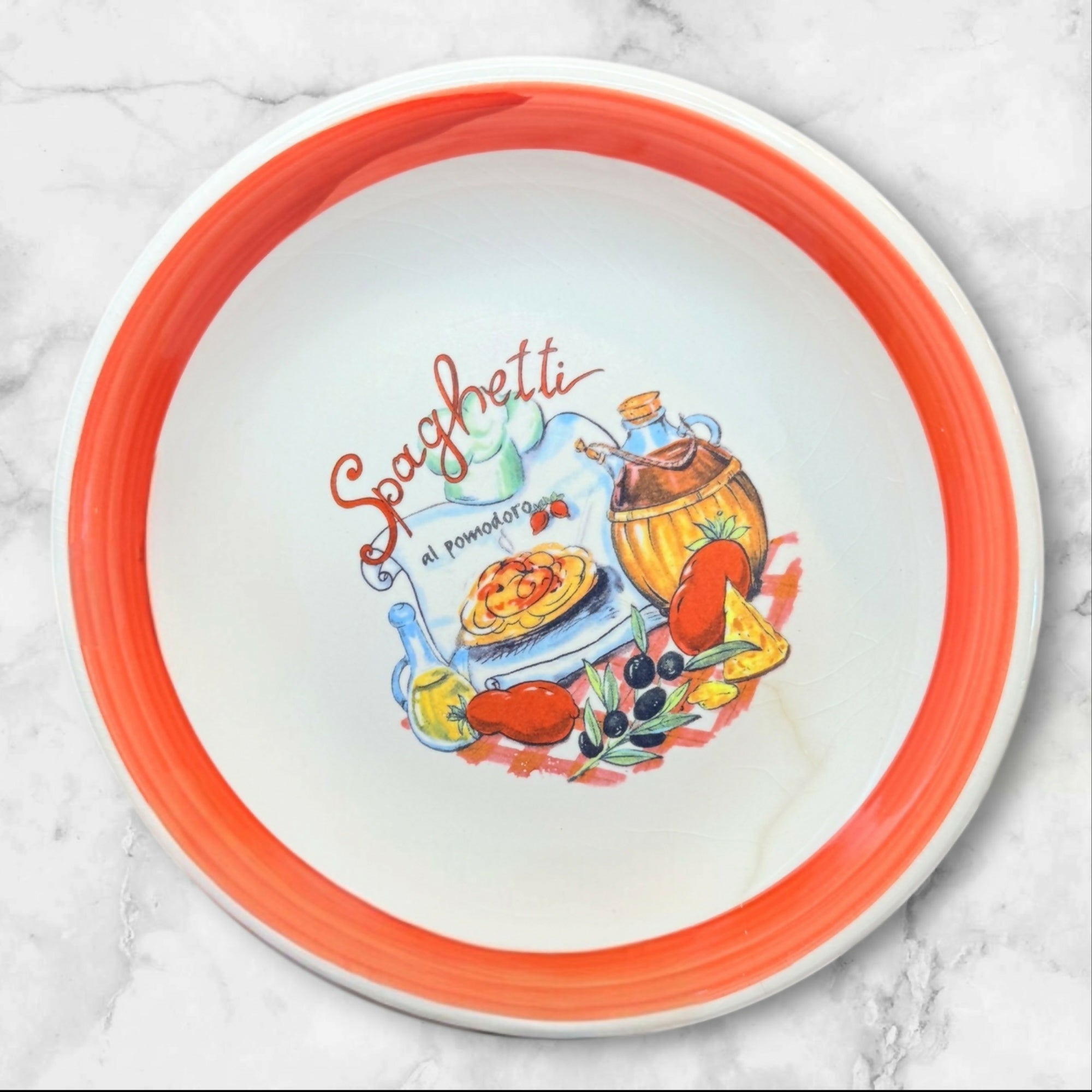 Italia Home Pottery Spaghetti Soup Bowls | Set of 4 | Good Condition