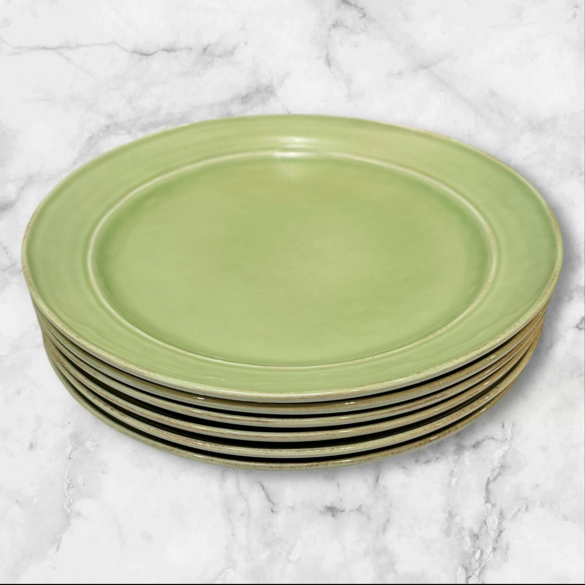 Pottery Barn Cambria Mint Dinner Plates | Set of 6 | Excellent Condition X