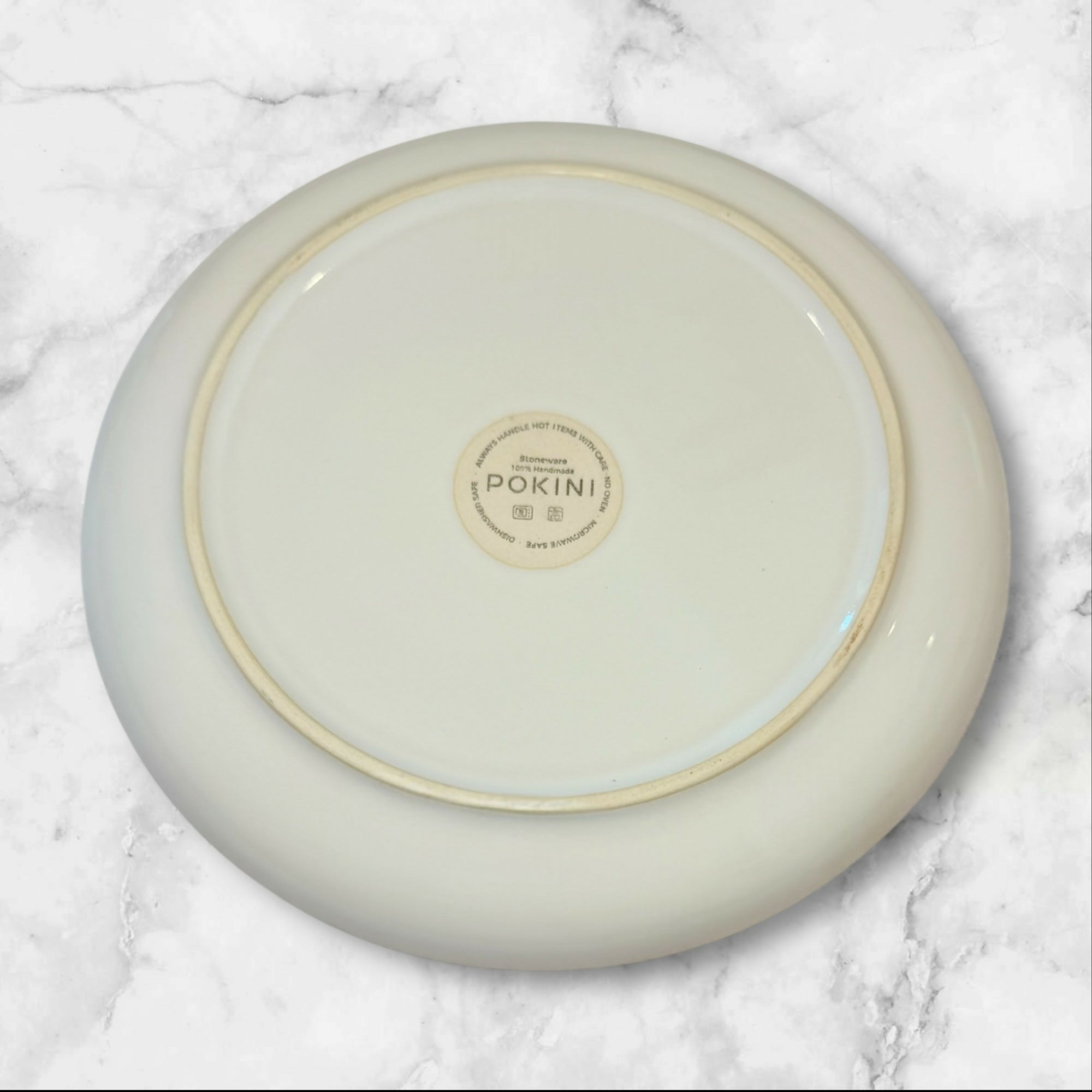 Pokini Handmade Stoneware Dinner Plates 10” Green | Set of 4 | EUC