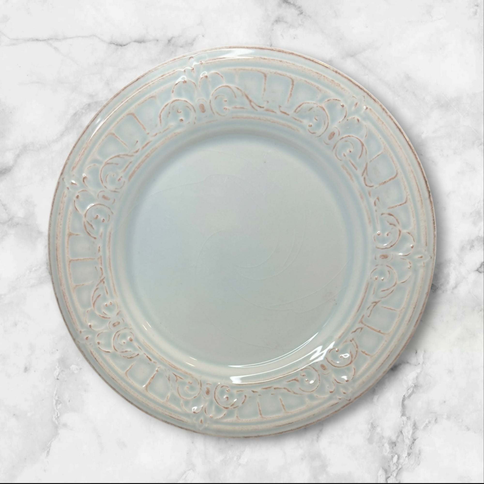Matceramica Venice Light Blue Salad Plates | Set of 4 | Fair Condition