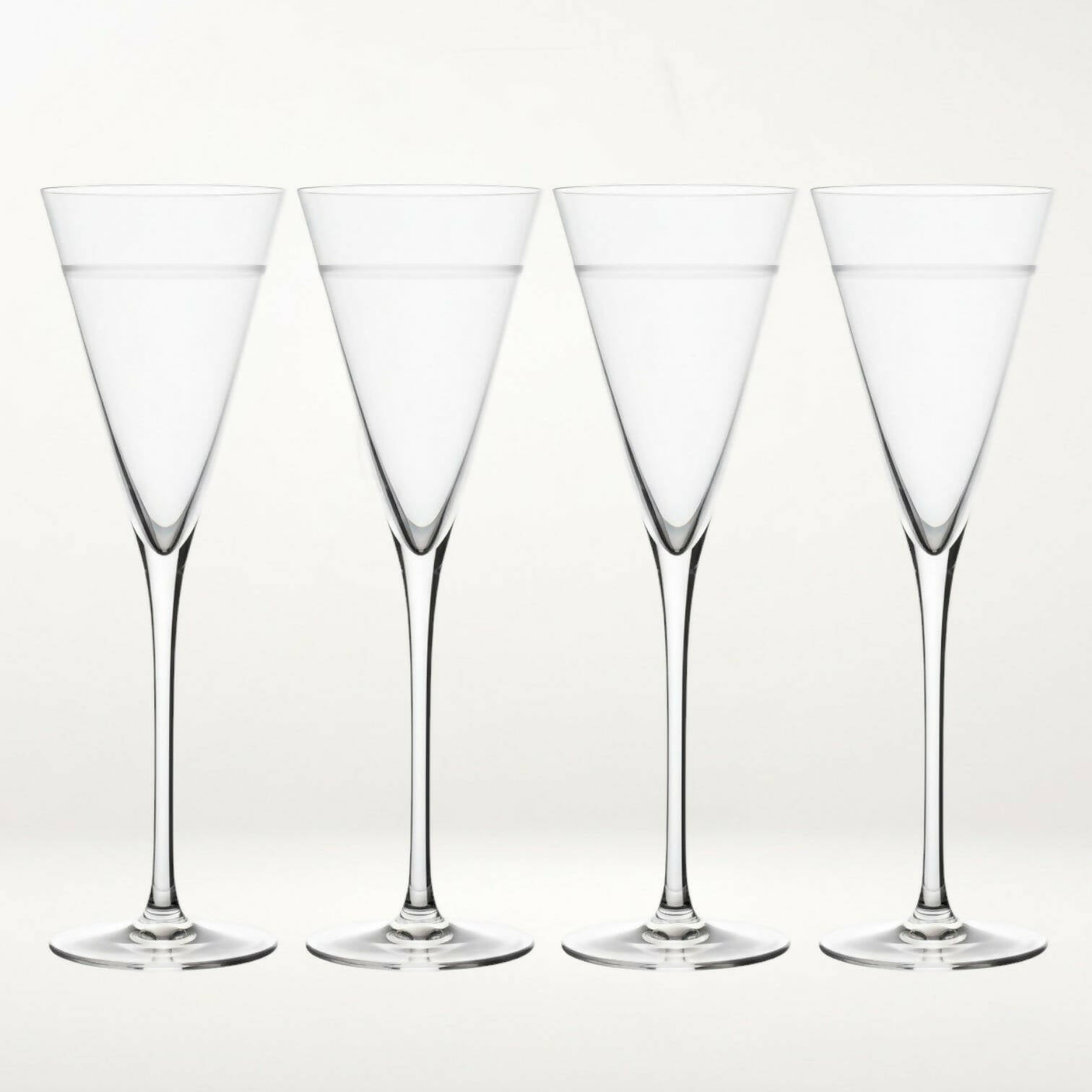 Crate & Barrel Callaway Fluted Champagne Glasses | Set of 4 | Excellent Condition