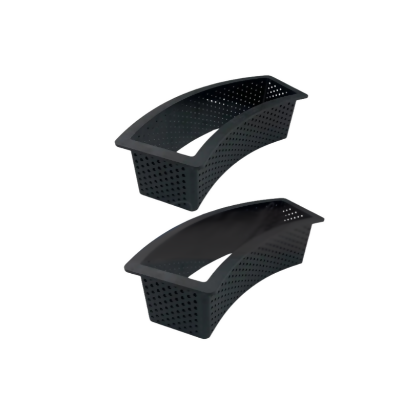Anygleam Mousse Molder Black Trapezoidal Perforated Ring Baking Non Stick Pastry Tools