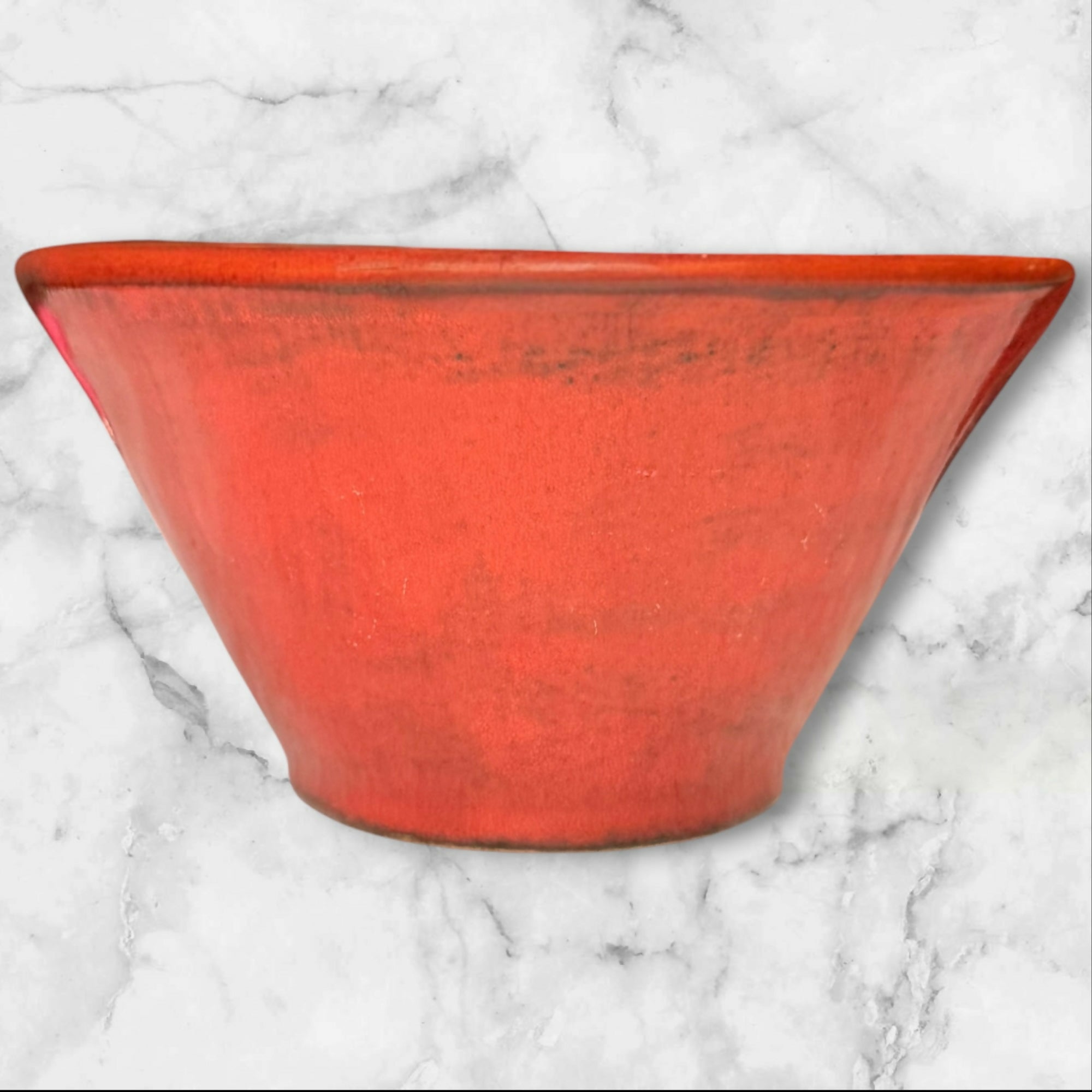 Crate & Barrel Rustic Red Freeform Soup Cereal Bowls | Set of 4 | Italy