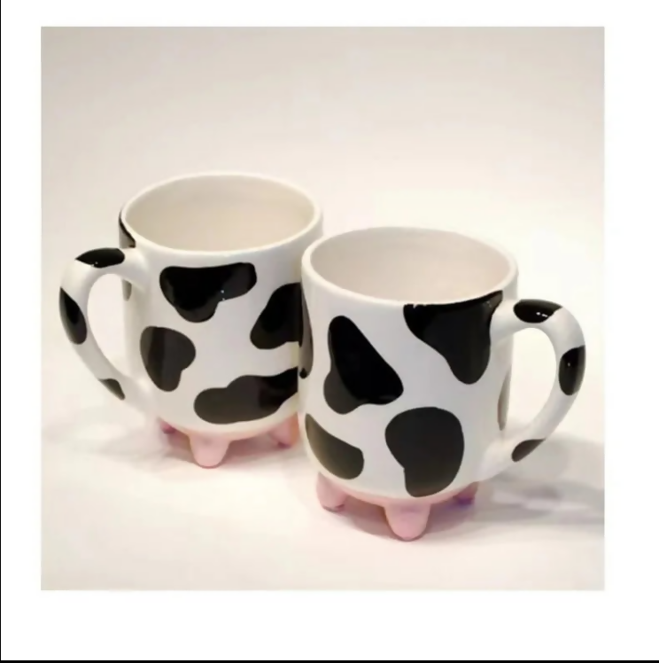ANYGLEAM Coffee Mug Ceramic With Cow Print Hot Bevarages Drinkware