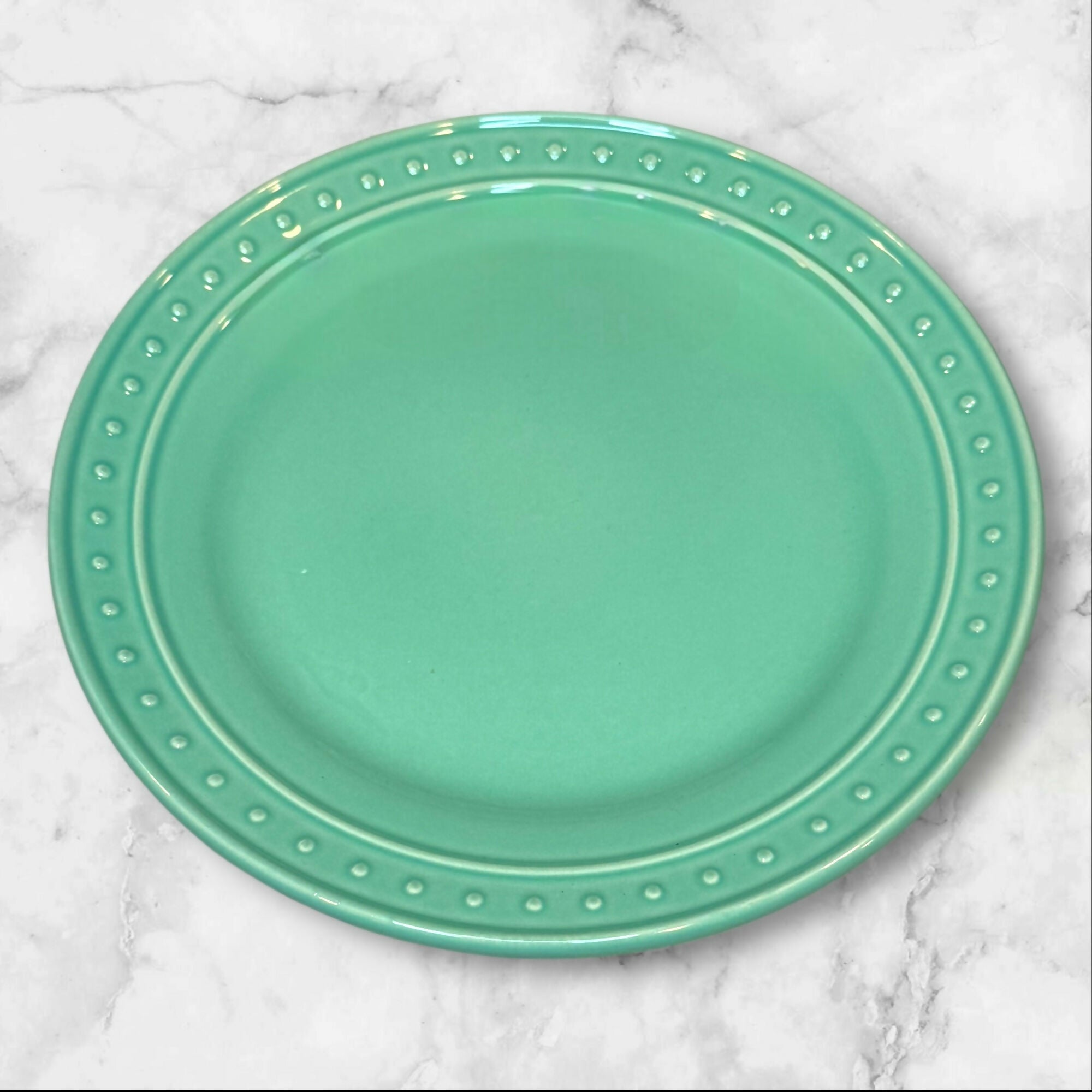 World Market Nantucket Aqua Salad Plates | Set of 4 | 8.5” | Excellent Condition