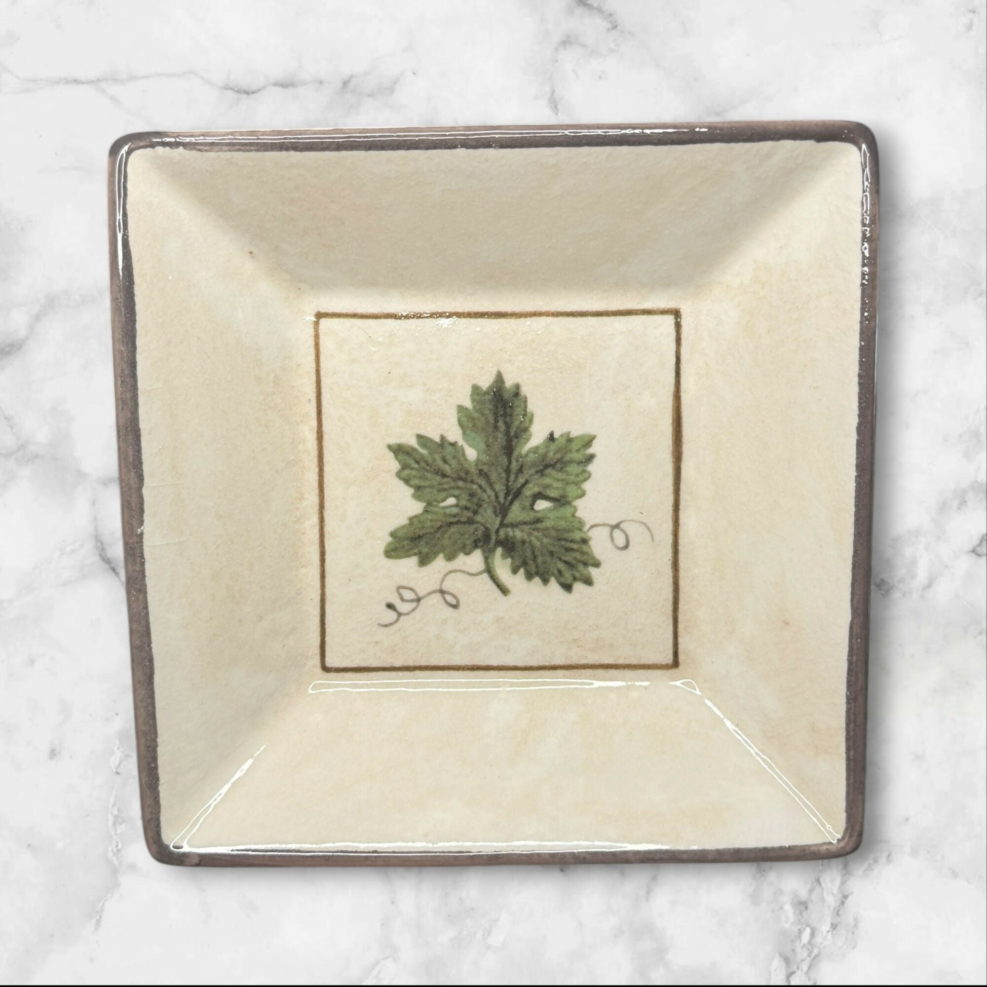 Williams Sonoma Botanical Leaf Square Bowls | Set of 4 | Excellent
