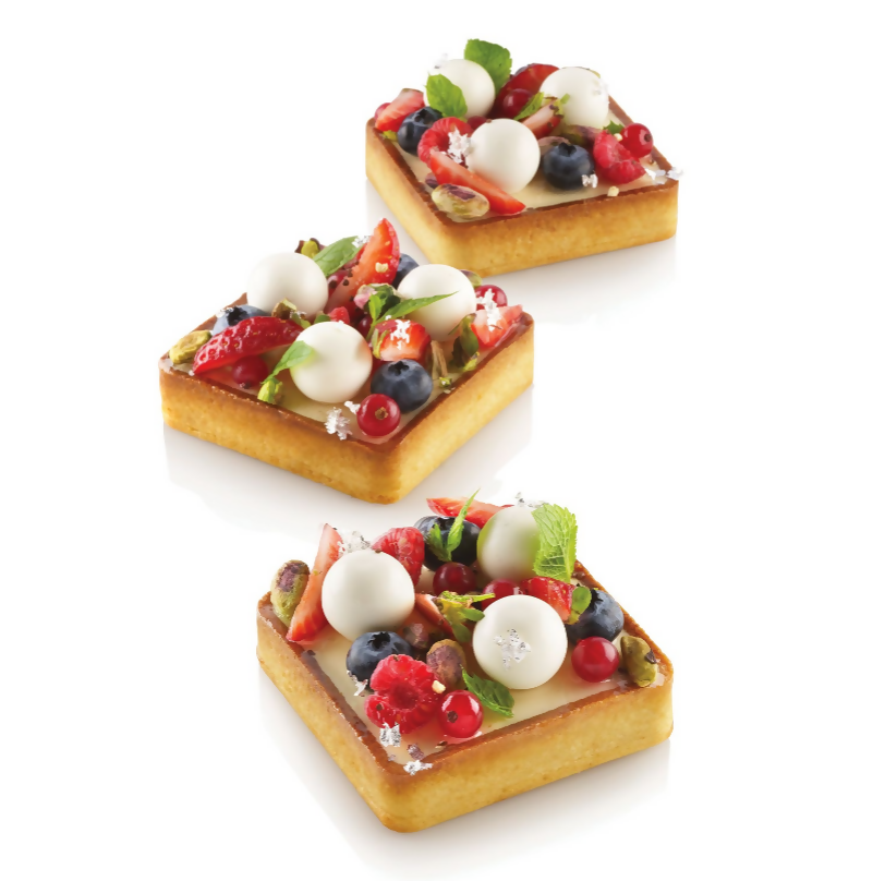 Anygleam Mousse Molder Set Black Square Shape Cutter Perforated Ring Cake Baking Non Stick Equipment