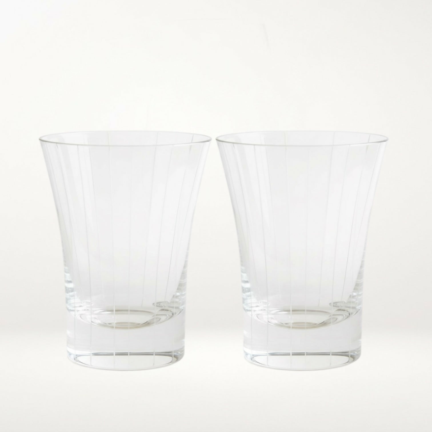 Modern Cut Crystal Glass Tumblers | Set of 2 | Excellent Condition