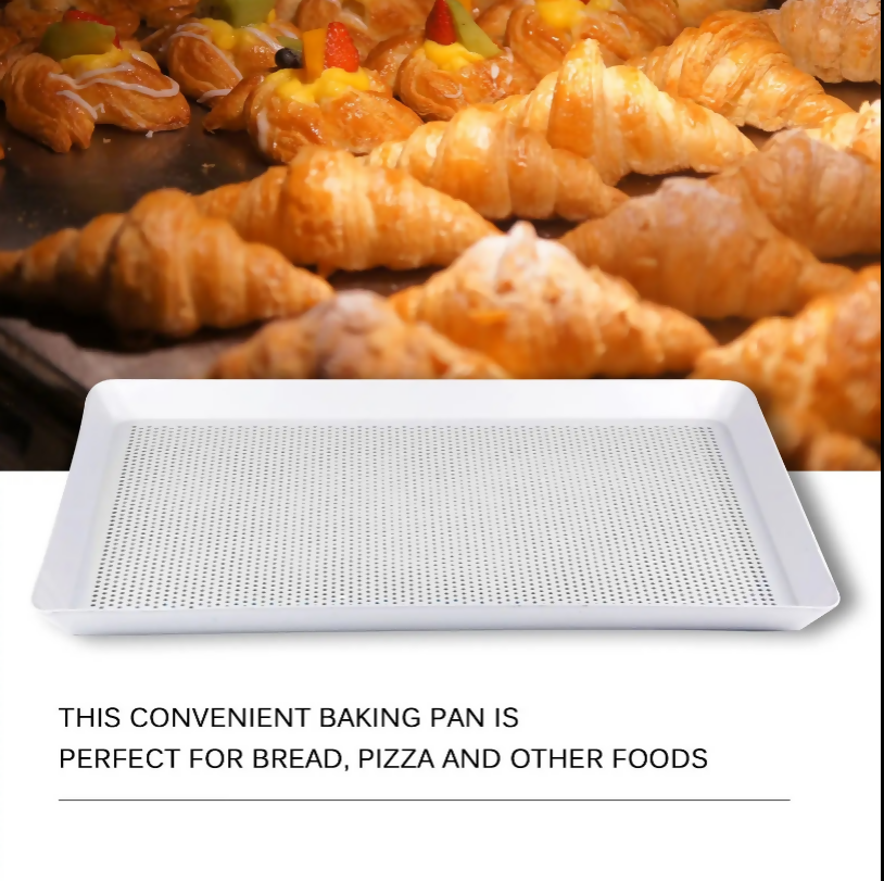 ANYGLEAM Baking Tray 2Pcs Rectangular Perforated Oven Pastry Sheet Pan With Hole