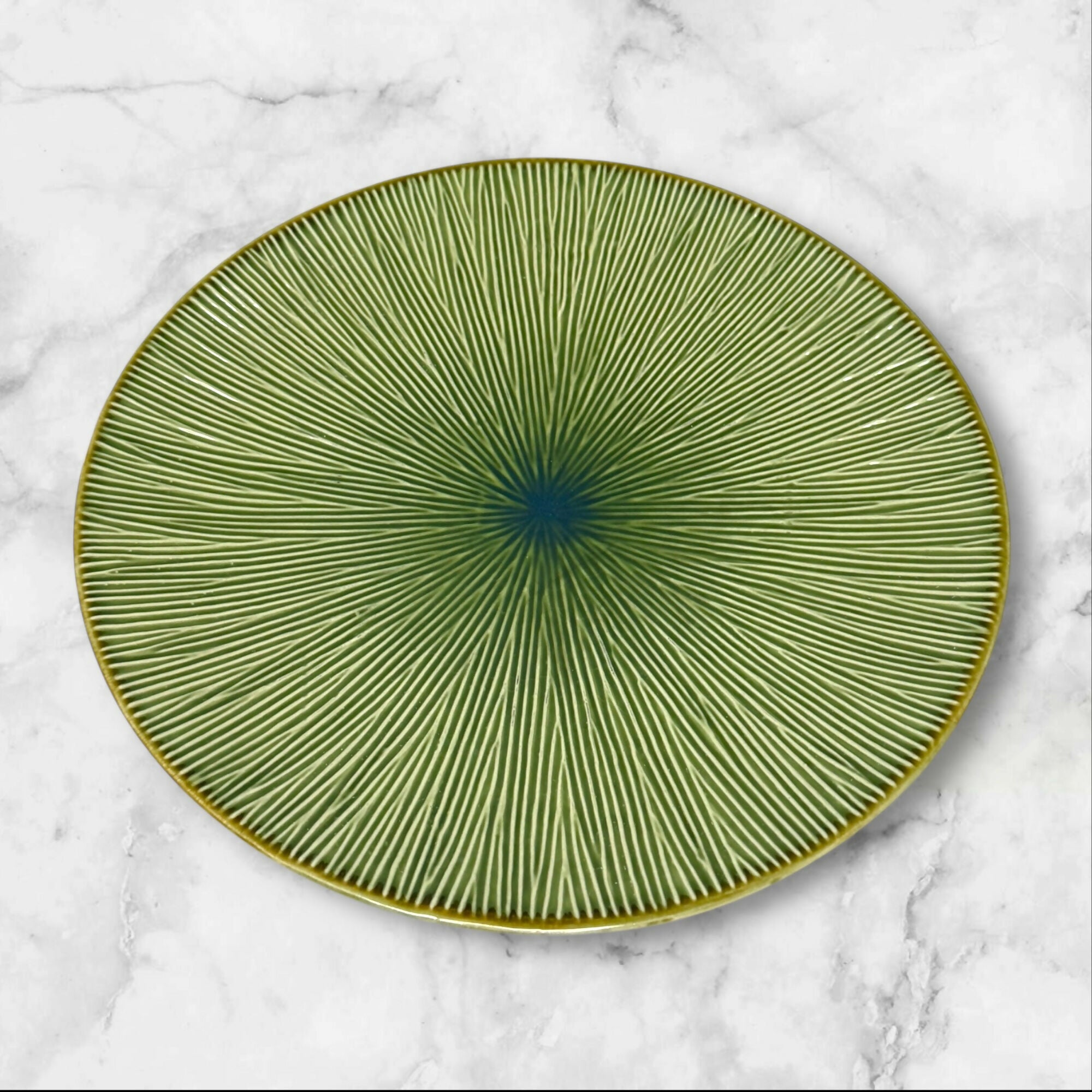 Home Green Textured Stoneware Dinner Plates | Set of 4 | Great Condition