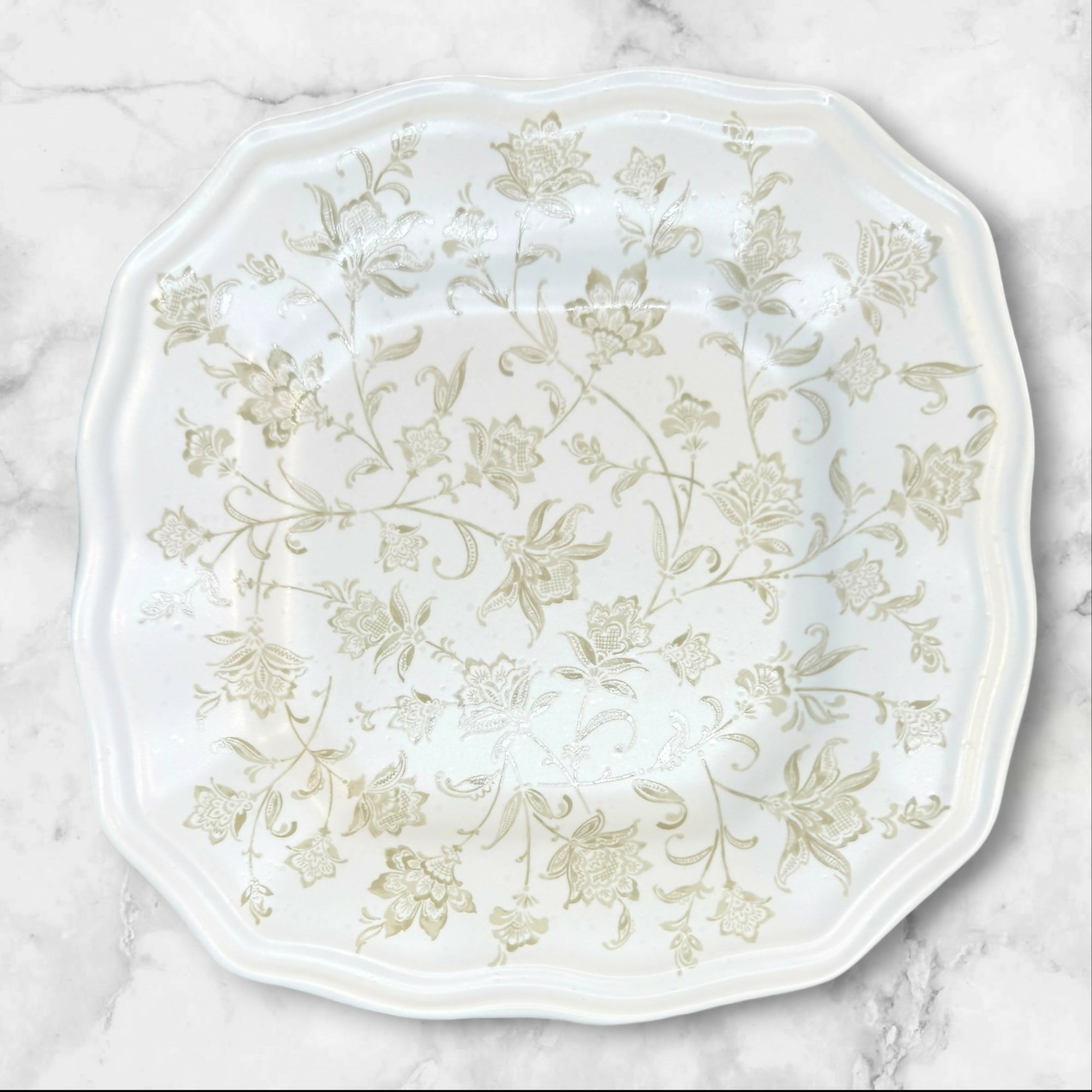 222 Fifth Batik Toile Salad Plates | Set of 4 | Excellent Condition