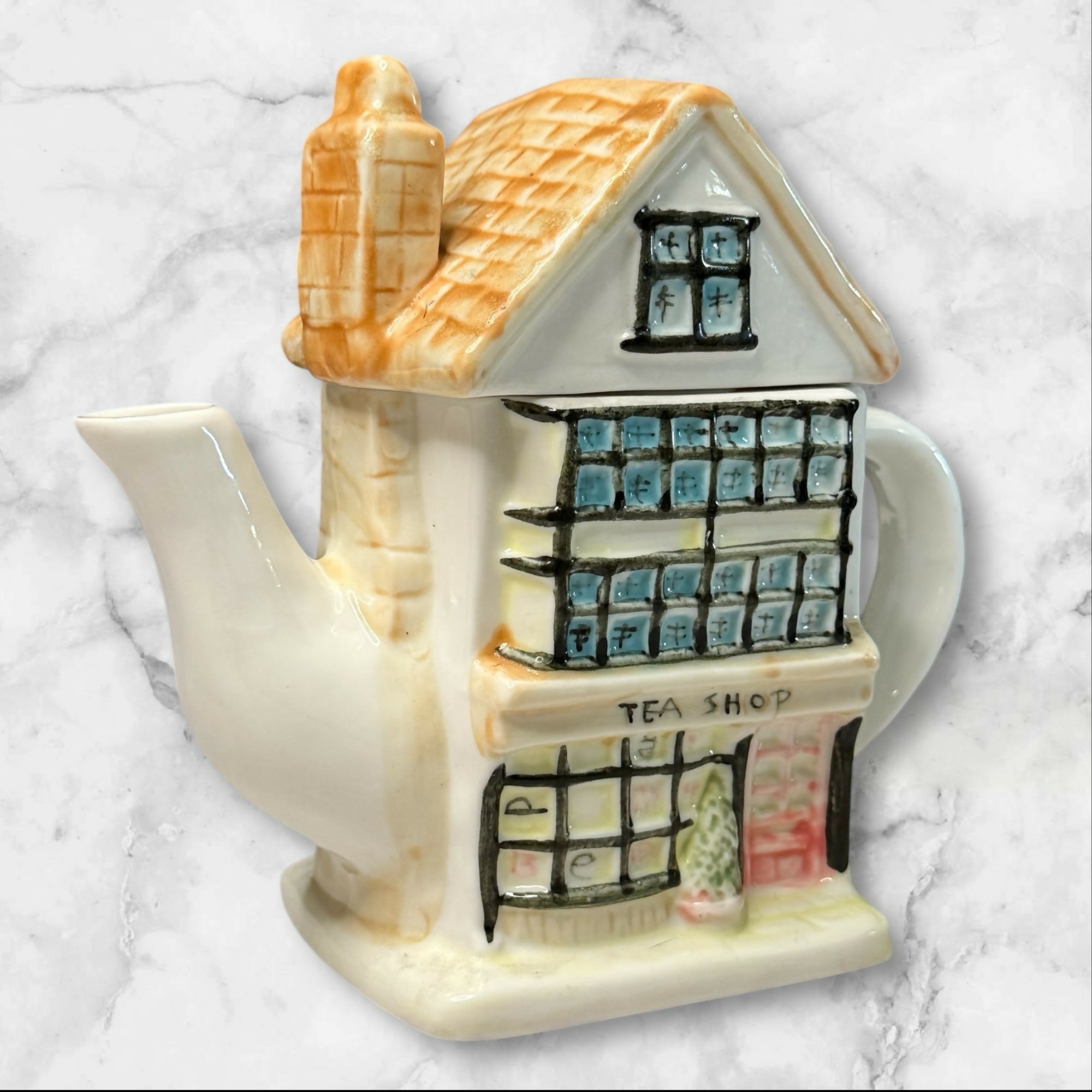 Vintage Tea Shop House Teapot Ceramic Cottage Teapot 6” | Japan