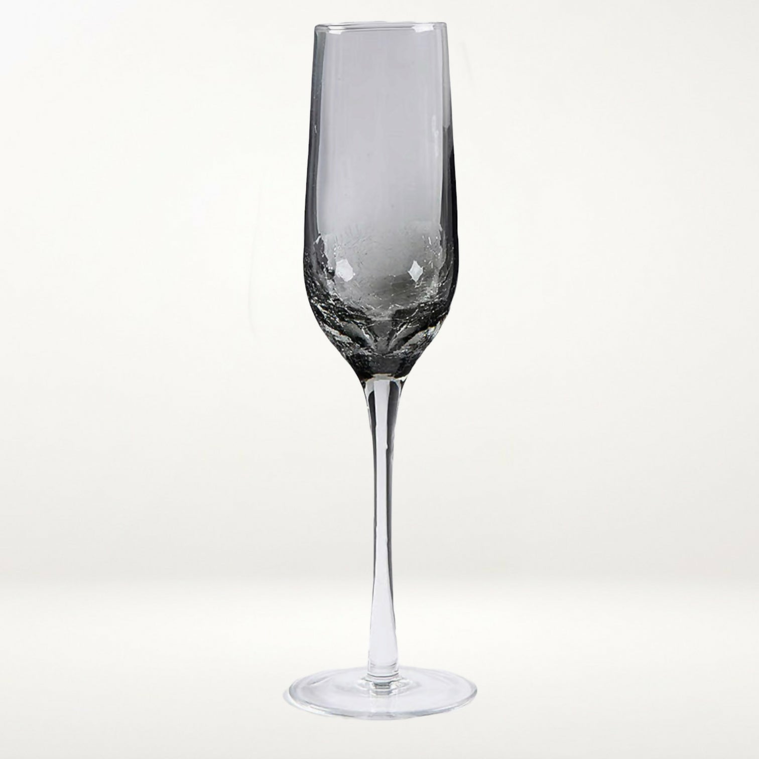 Pier 1 Smoke Crackle Champagne Flutes | Set of 4 | Excellent Condition