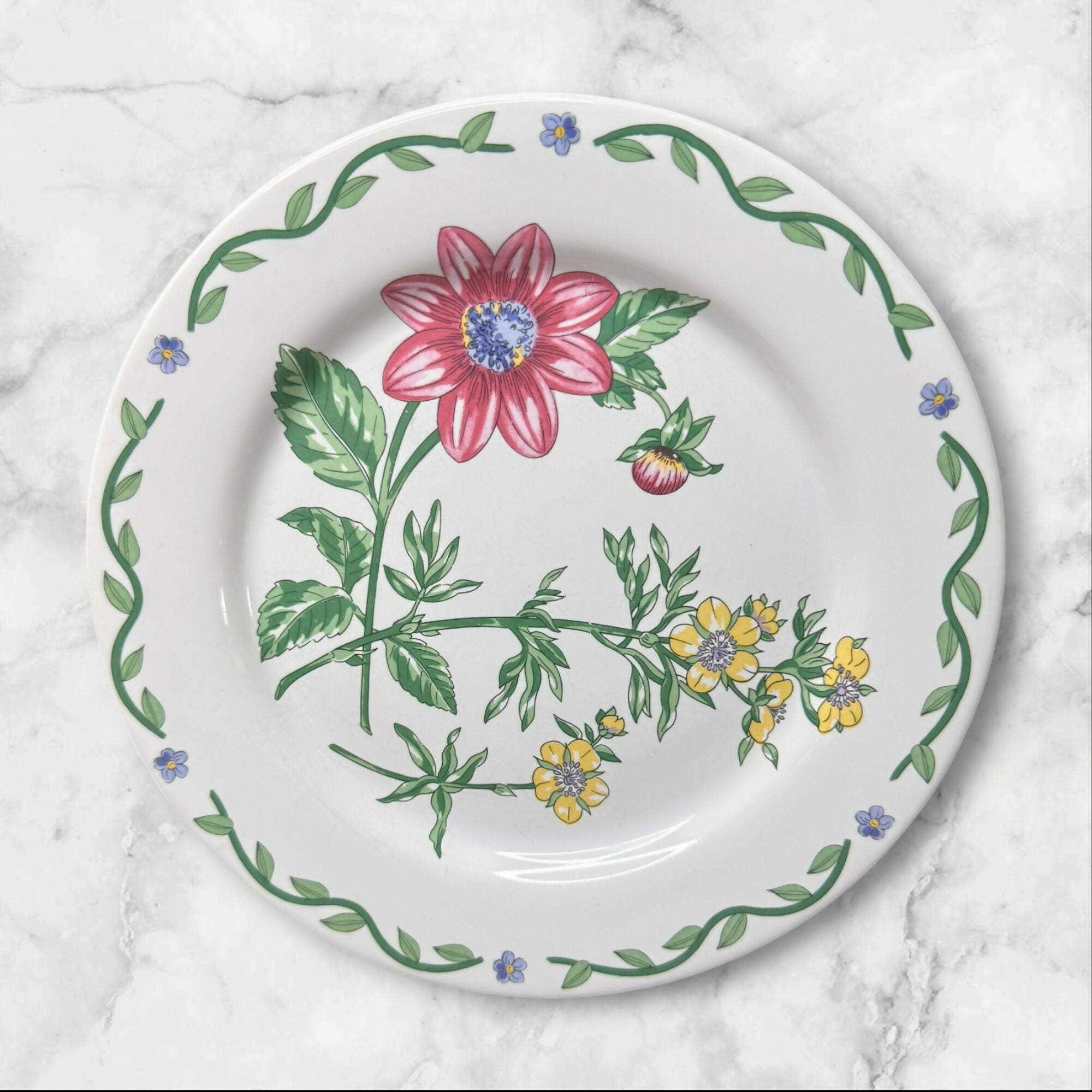 International Tableworks Terrace Blossoms Salad Plates | Set of 2 | Excellent