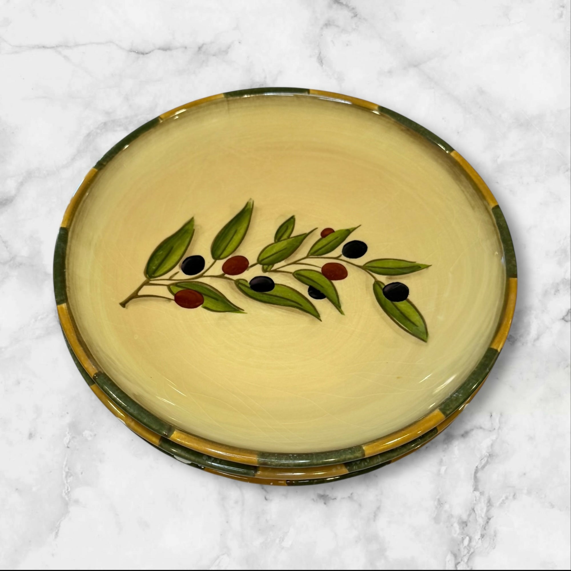 Clay Art Tuscan Olive Soup Bowls | Set of 3 | Gently Used