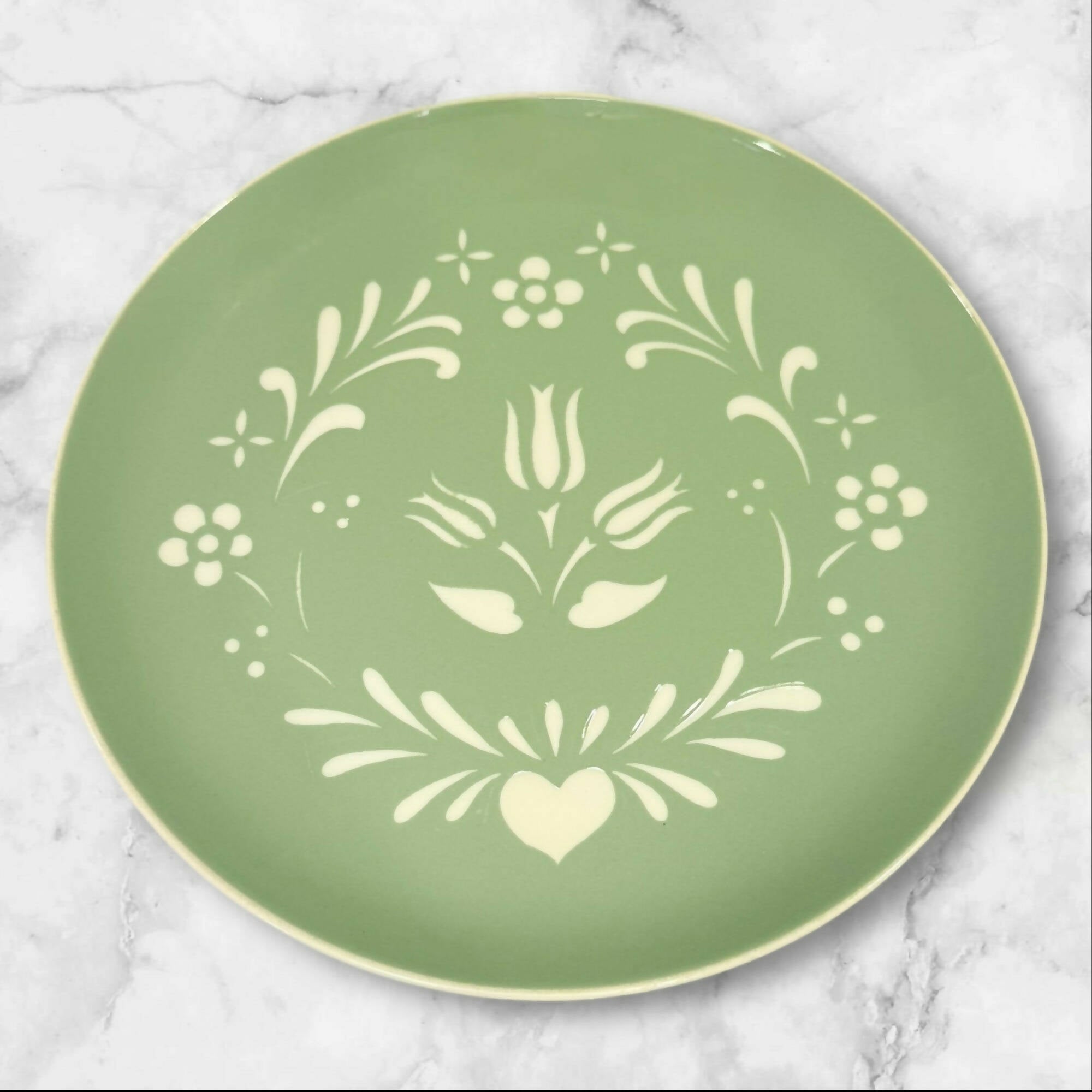 Harker Provincial Tulip Green Dinner Plates | Set of 5 | Great Condition