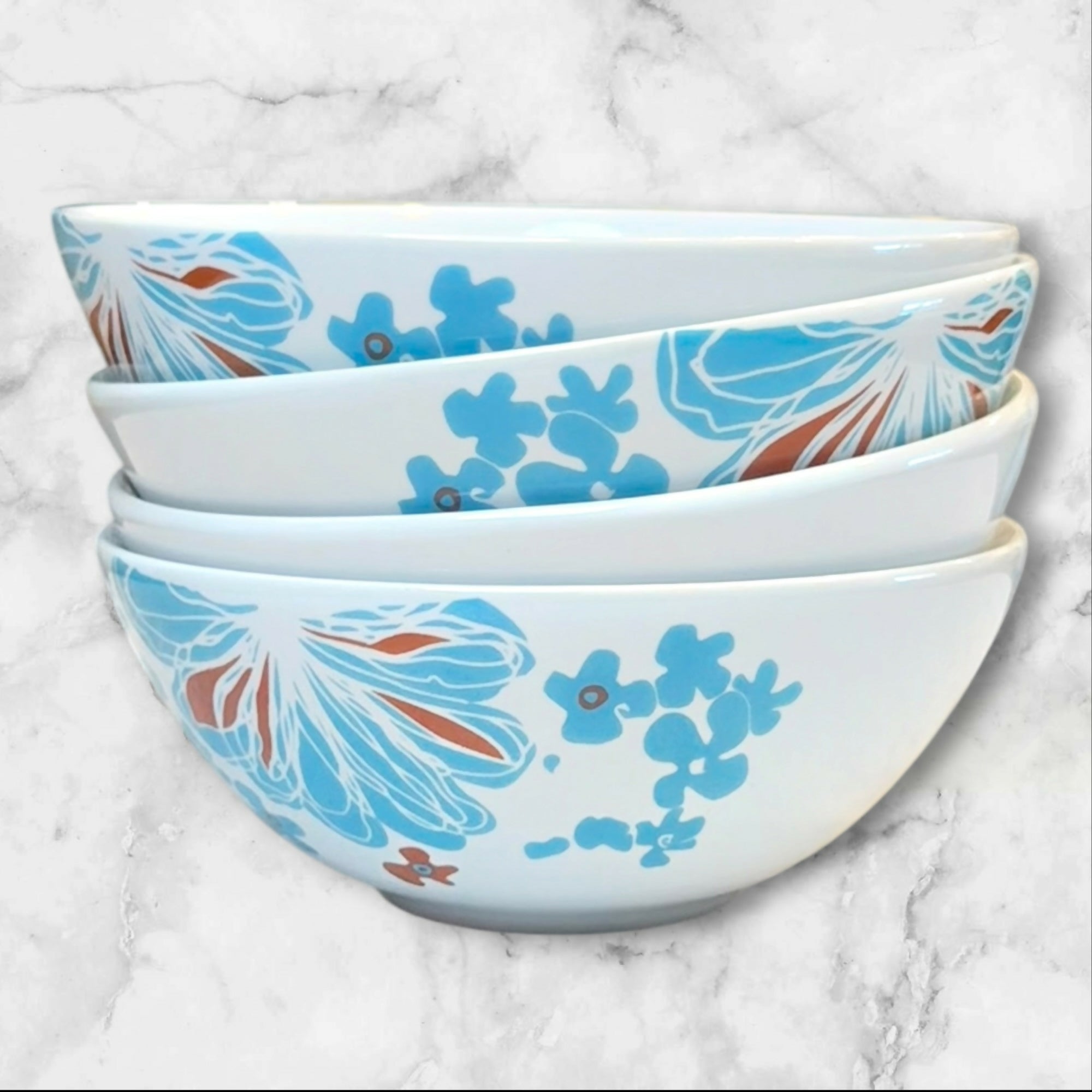 IKEA Bullra Floral Bowls | Set of 4 | Excellent Condition