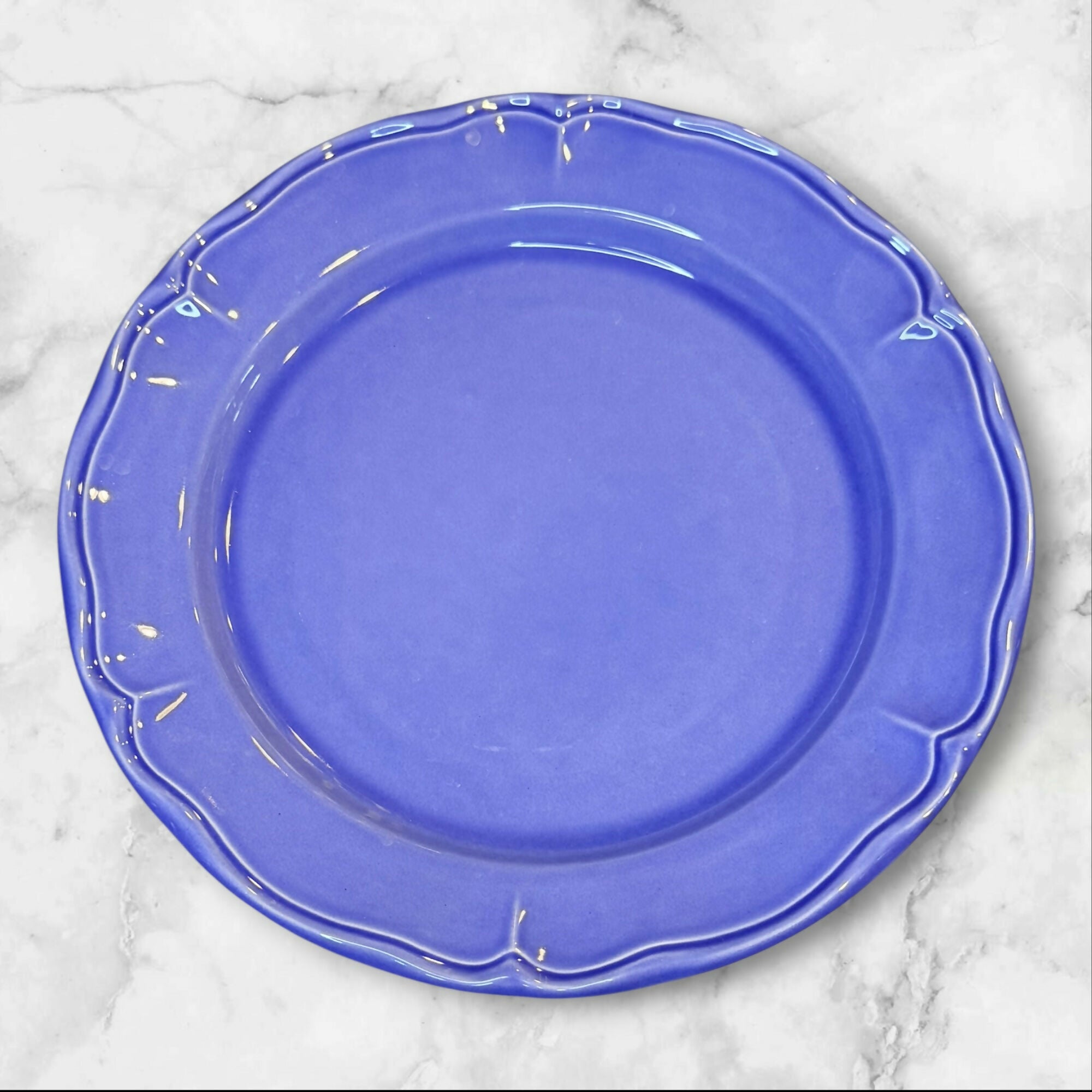 Varages Luberon Blue Purple Dinner Plates Set of 4 | Great Condition