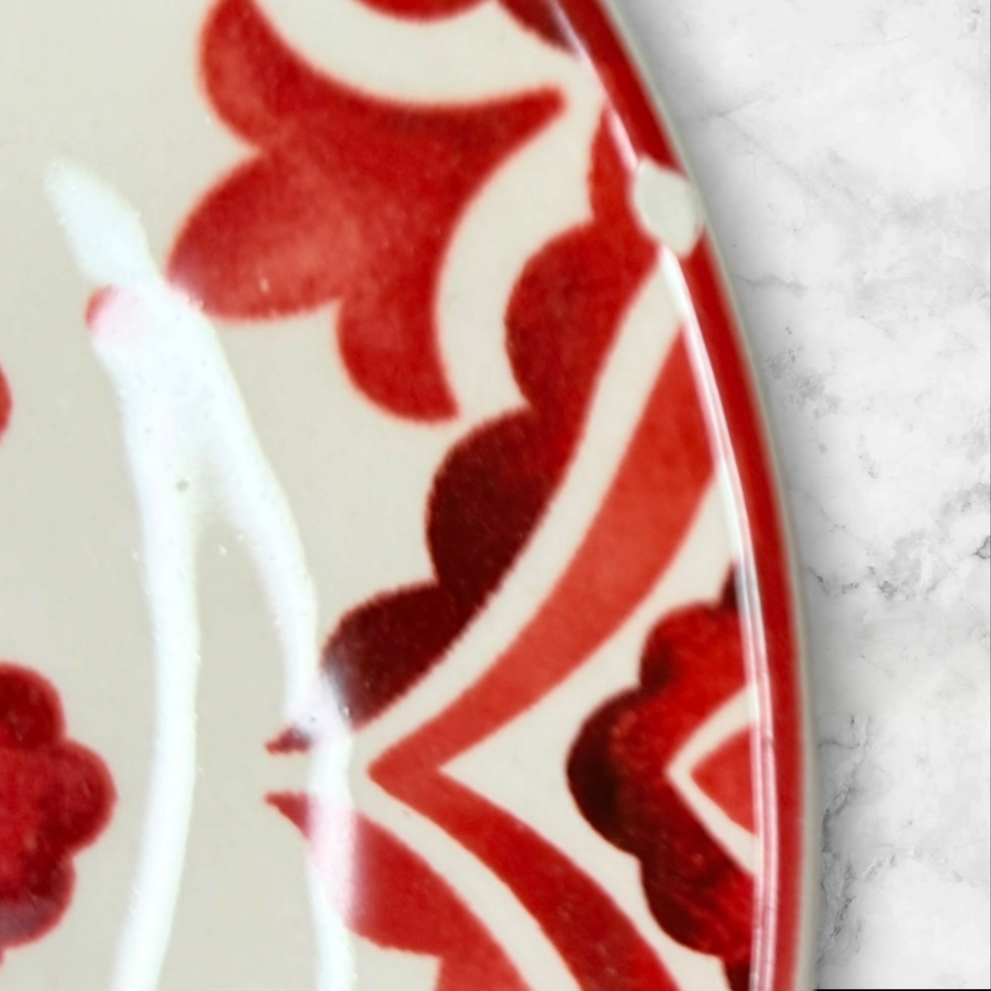 Sur La Table Heat & Soul Red Floral Salad Plates | Set of 4 | Good Condition